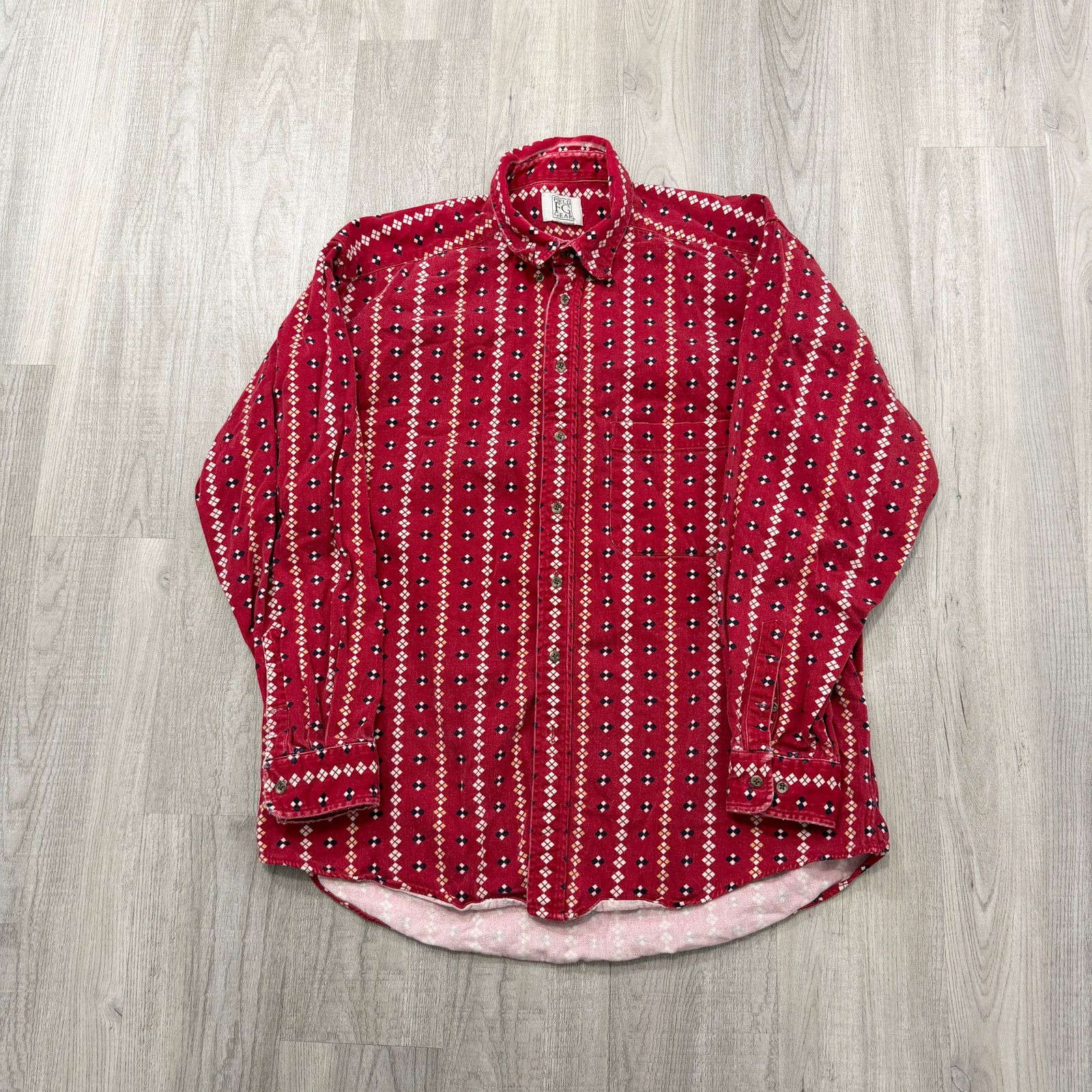 Vintage Vintage Field Gear Aztec Button Shirt Men's XL Red 90s Size US XL / EU 56 / 4 - 1 Thumbnail
