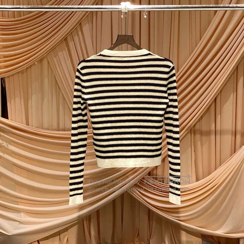 Valentino Valentino Color-blocked striped stud knitted cardigan Size M / US 6-8 / IT 42-44 - 2 Thumbnail