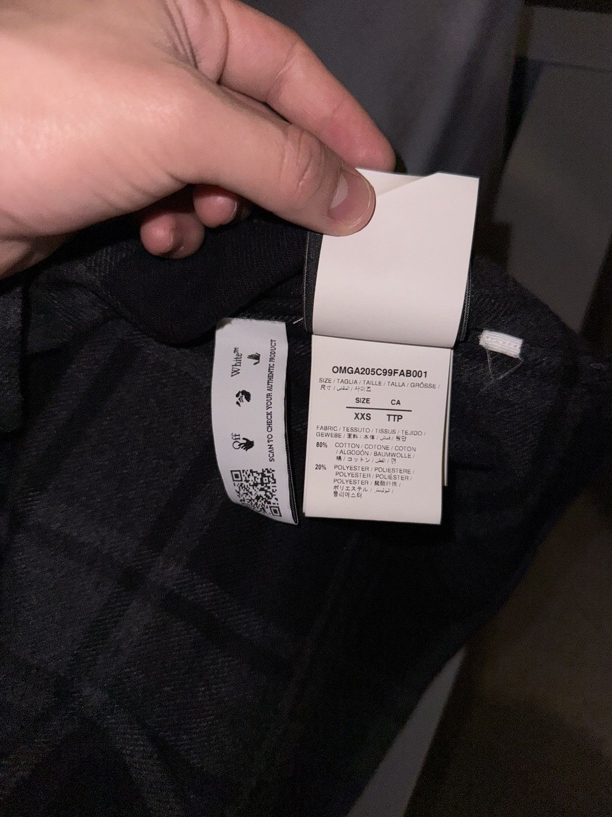 Off-White Off-White Gray Check Shirt Size US XXS / EU 40 - 9 Thumbnail