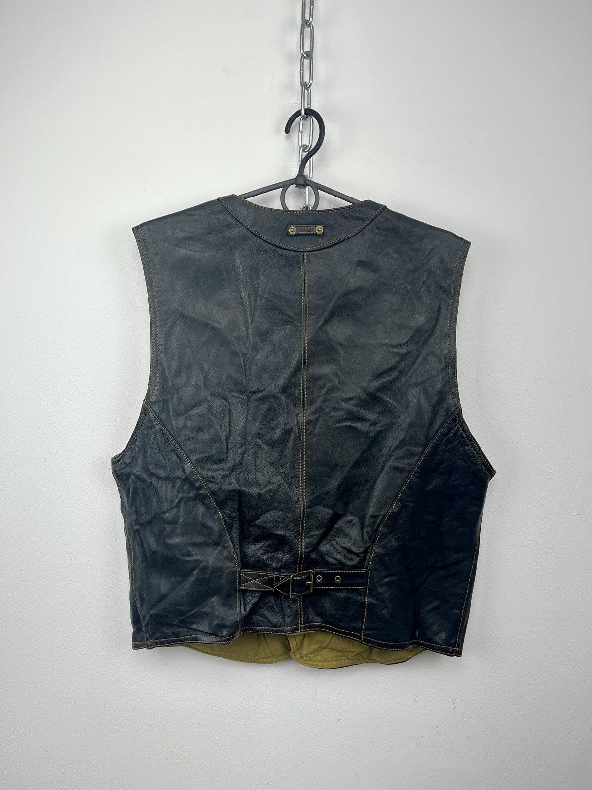 Vintage Real Leather Black Rare Classic Streetwear Vintage Vest Size US L / EU 52-54 / 3 - 2 Thumbnail
