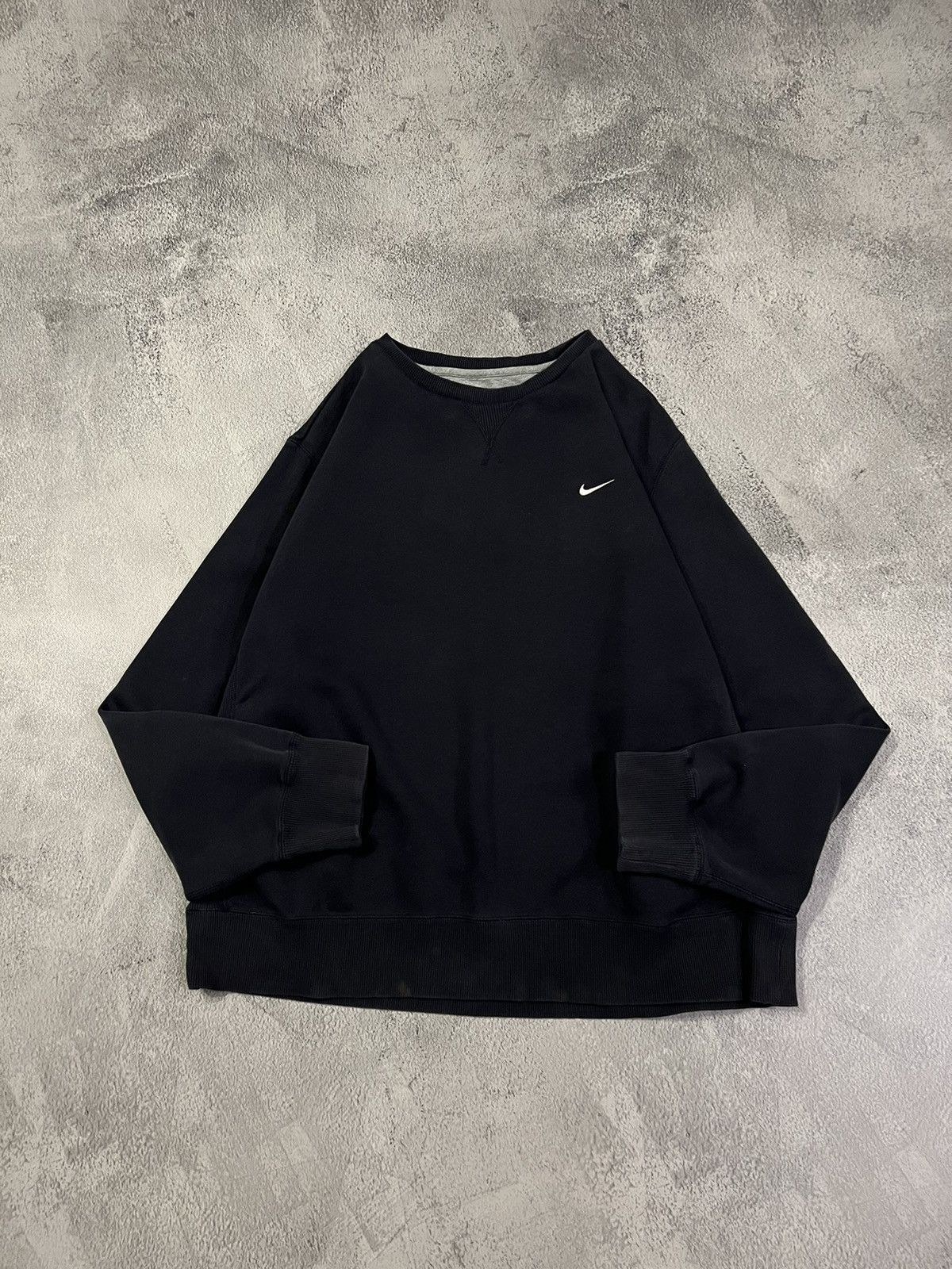 Nike × Vintage Vintage Y2k Nike 💙 Faded Mini Swoosh Sweatshirt 00’s Size US XL / EU 56 / 4 - 6 Thumbnail