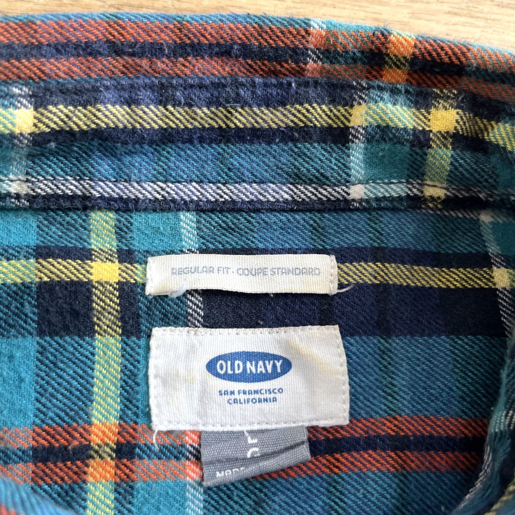 Old Navy OLD NAVY Flannel Shirt Men L Light Green Red Plaid Hike Outdoor Regular Fit L Mens Shirt Plaid Color Multicolor Casual Travel Size US L / EU 52-54 / 3 - 5 Thumbnail