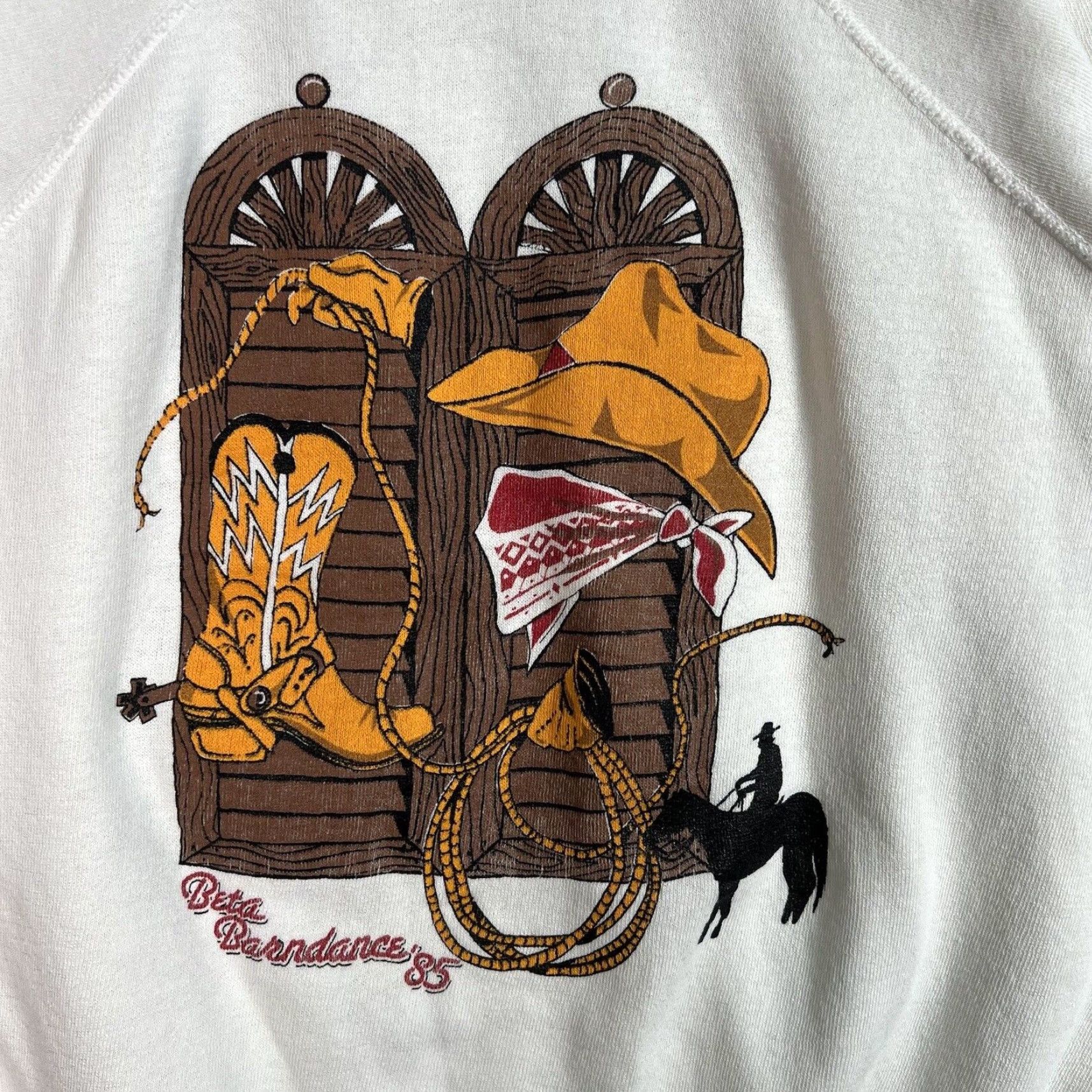 Vintage VINTAGE Pannill Cowboy Sweater Shirt Adult XL White Cotton Blend 1985 Barndance Men Size US XL / EU 56 / 4 - 5 Thumbnail