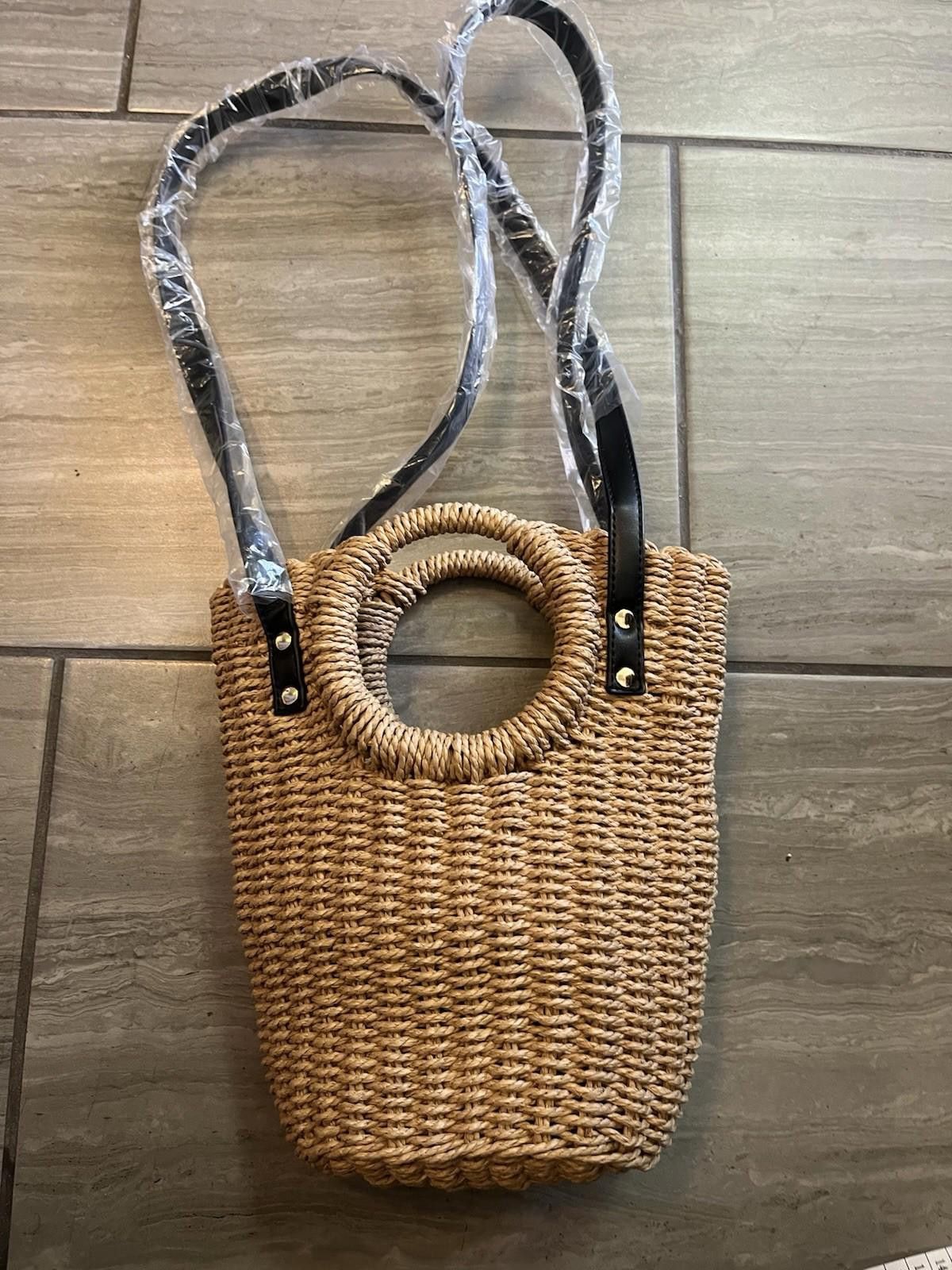 The Unbranded Brand Small Straw Hand Woven Floral Shoulder Bag Handbag Size ONE SIZE - 7 Thumbnail