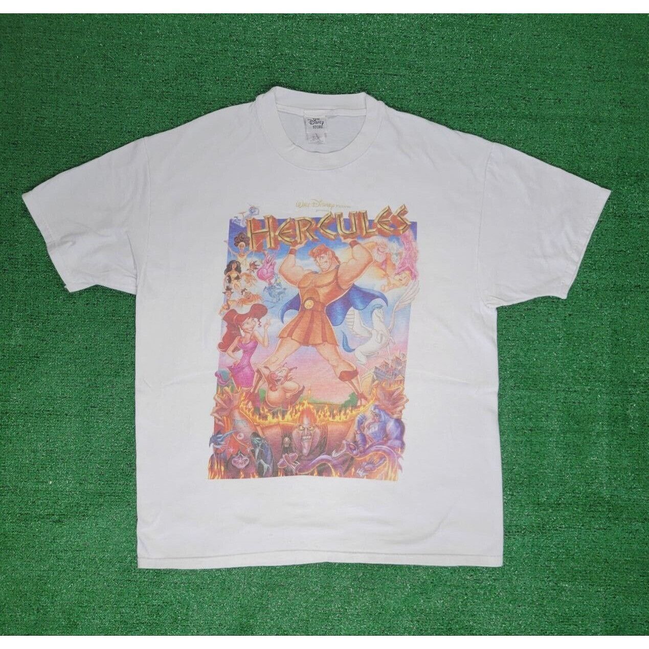 Image of Vintage 90's Hercules Movie Promo Walt Disney Ultra XL in White, Men's