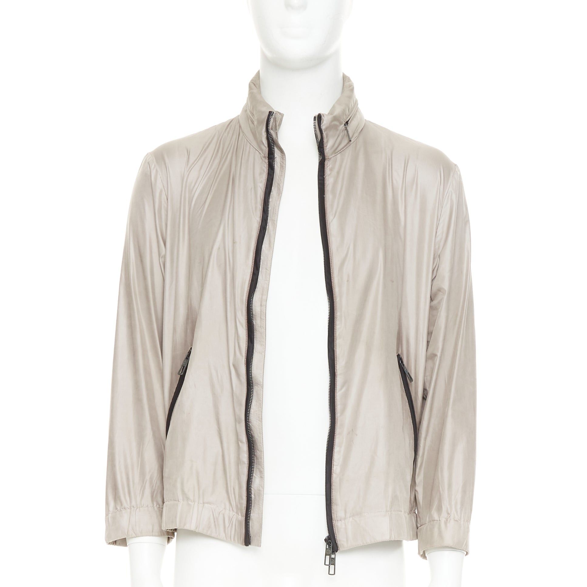 Giorgio Armani GIORGIO ARMANI champagne silver technical zip up blouson bomber jacket IT48 M Size US M / EU 48-50 / 2 - 1 Thumbnail