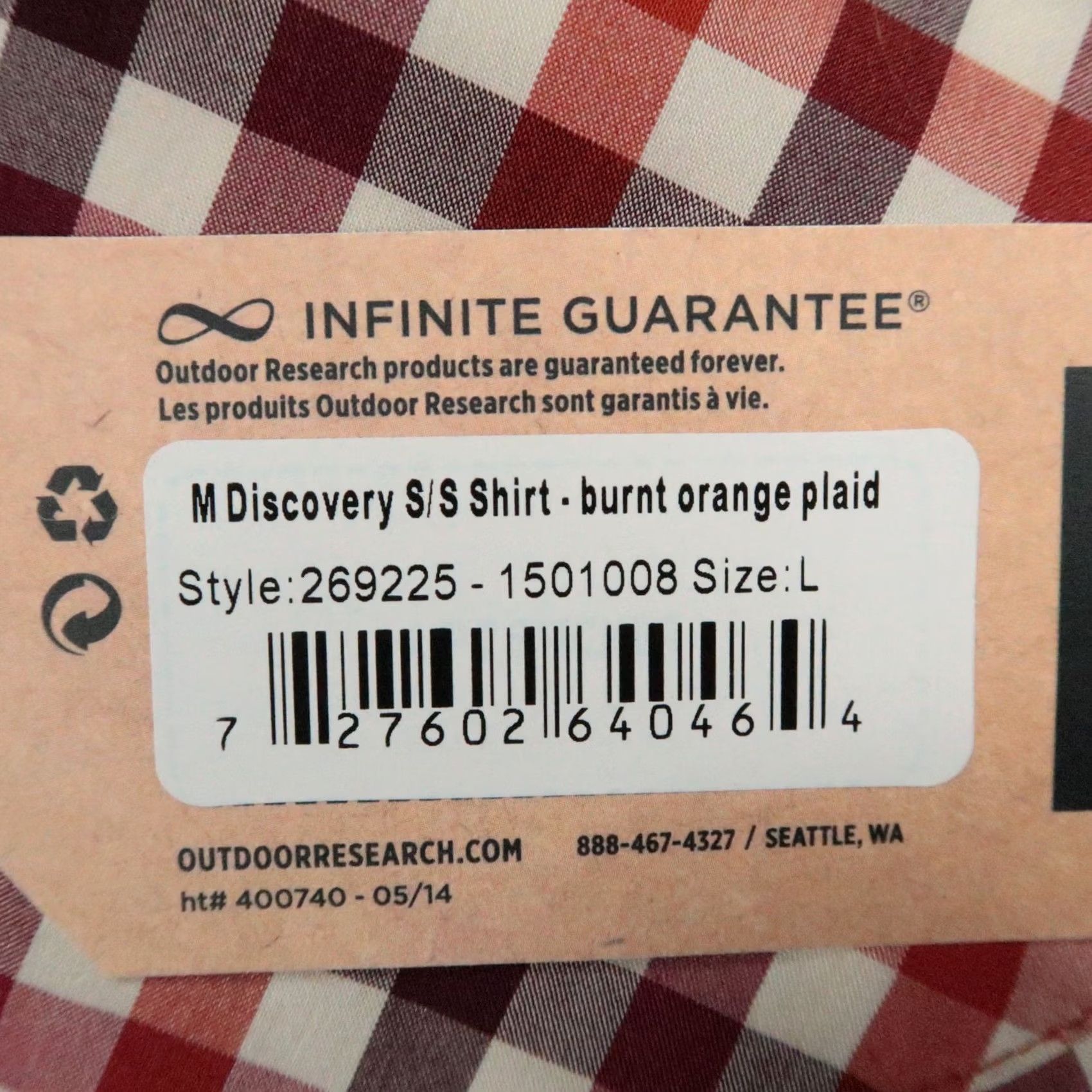 Outdoor Research Outdoor Research Shirt Men L Plaid Burnt Orange Short Sleeve Button-Up with Pockets Size US L / EU 52-54 / 3 - 5 Thumbnail