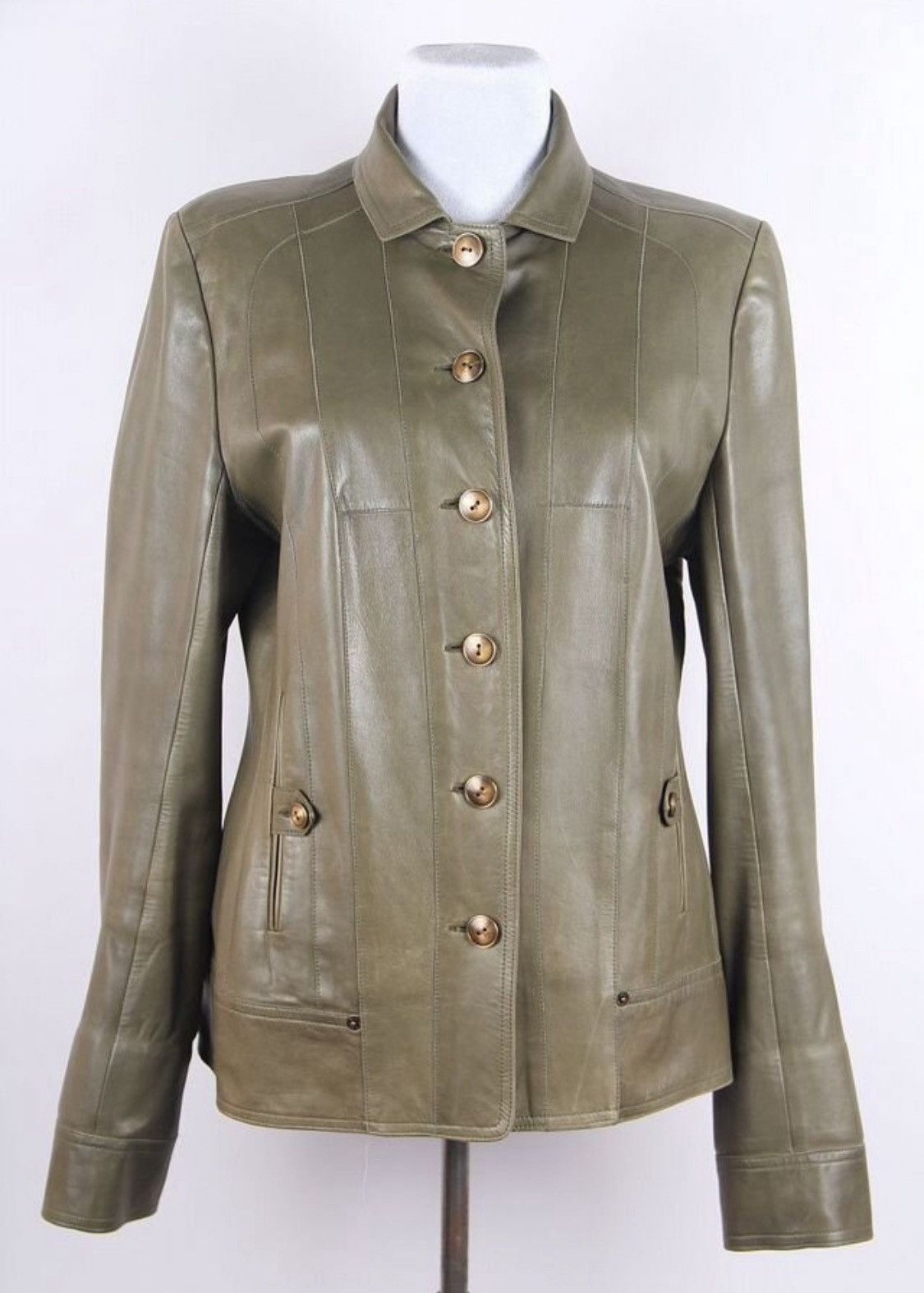 Dior Christian Dior Galliano 2003 Leather Biker Green Jacket Size M / US 6-8 / IT 42-44 - 1 Thumbnail