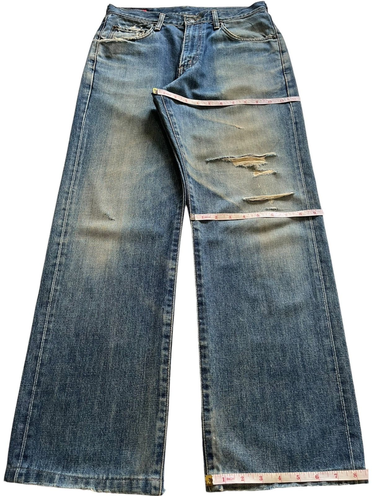 Edwin × Japanese Brand Vintage Japanese Edwin Mud Wash Distressed Baggy Jeans Size US 30 / EU 46 - 13 Thumbnail