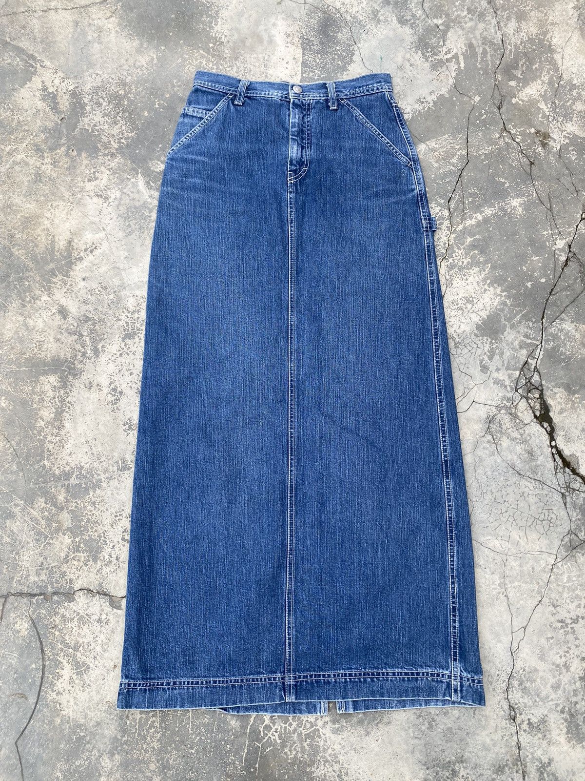 United Colors Of Benetton UCOB Carpenter Denim Skirt Size 26" / US 2 / IT 38 - 3 Thumbnail