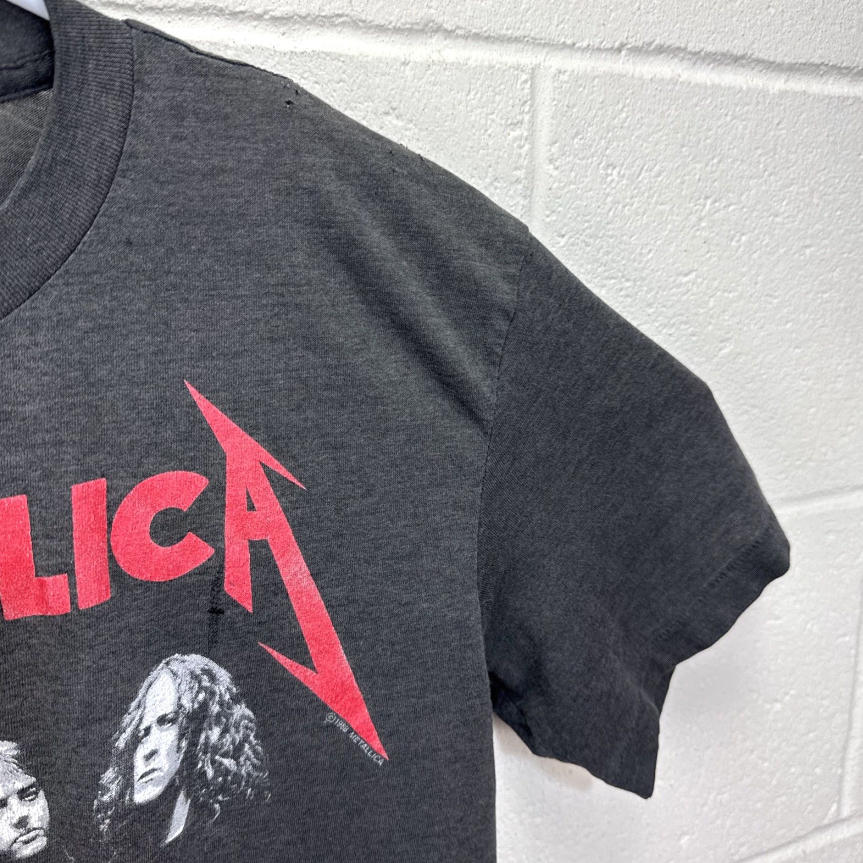 Vintage VINTAGE Metallica and Justice For All T Shirt Medium Black 1988 80s Band Music Logo Graphic Print Men XL Short Sleeve Crew Neck Cotton Knit Fade Size US XL / EU 56 / 4 - 6 Thumbnail