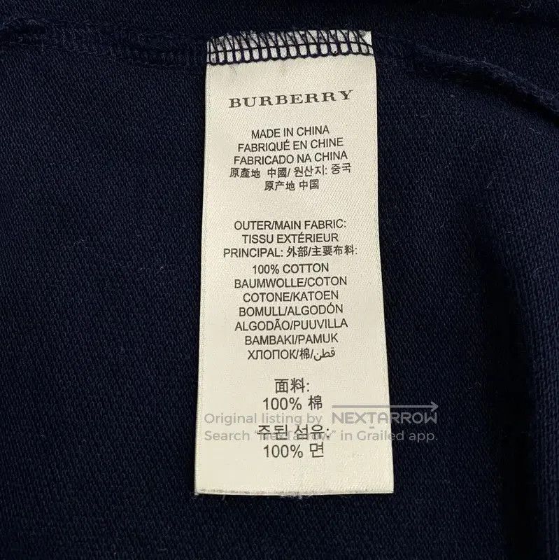 Burberry Burberry Men's Navy Cotton Polo T. Size US L / EU 52-54 / 3 - 6 Thumbnail