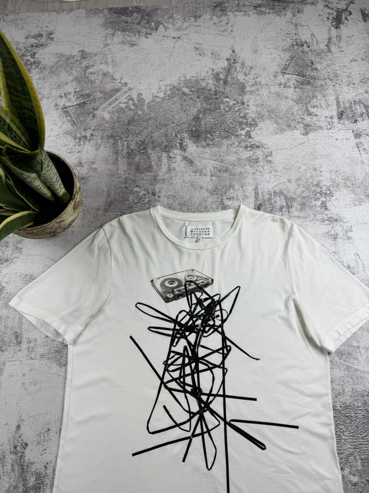 Maison Margiela Maison Margiela AW16 Men’s Large White Designer Cotton Tape T Shirt Tee Jersey Size US L / EU 52-54 / 3 - 5 Thumbnail
