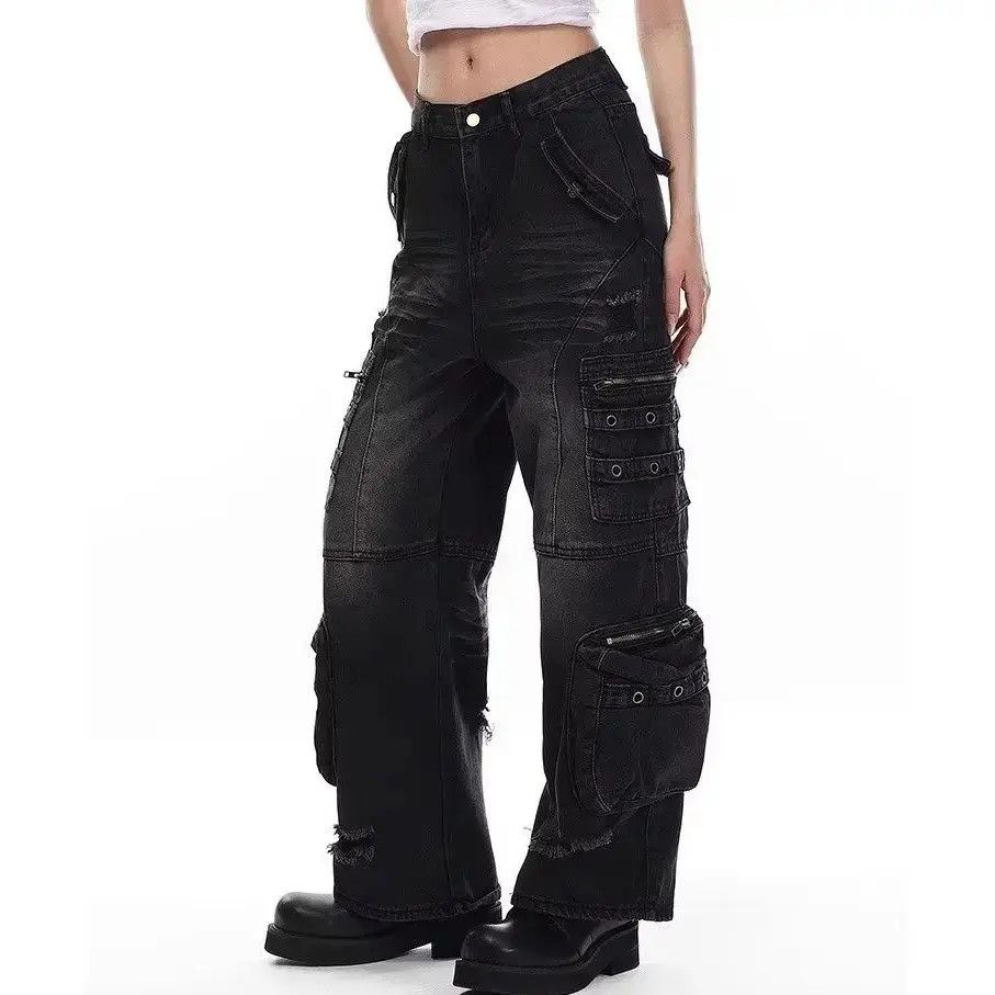 Japanese Brand Loose straight leg multi pocket zipper jeans Size US 32 / EU 48 - 5 Thumbnail