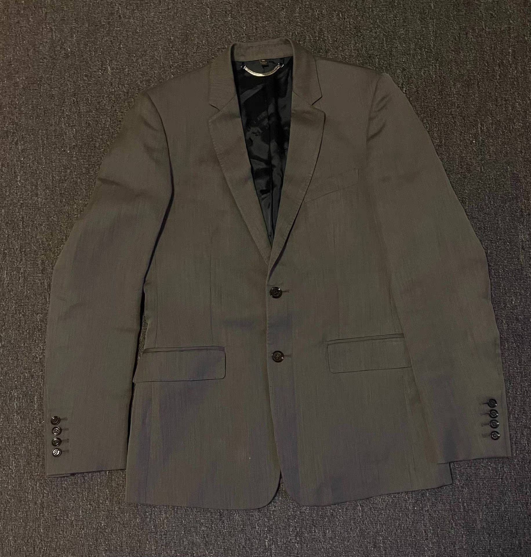 Burberry Burberry Grey Wool & Silk Blazer. Size 48R - 1 Thumbnail