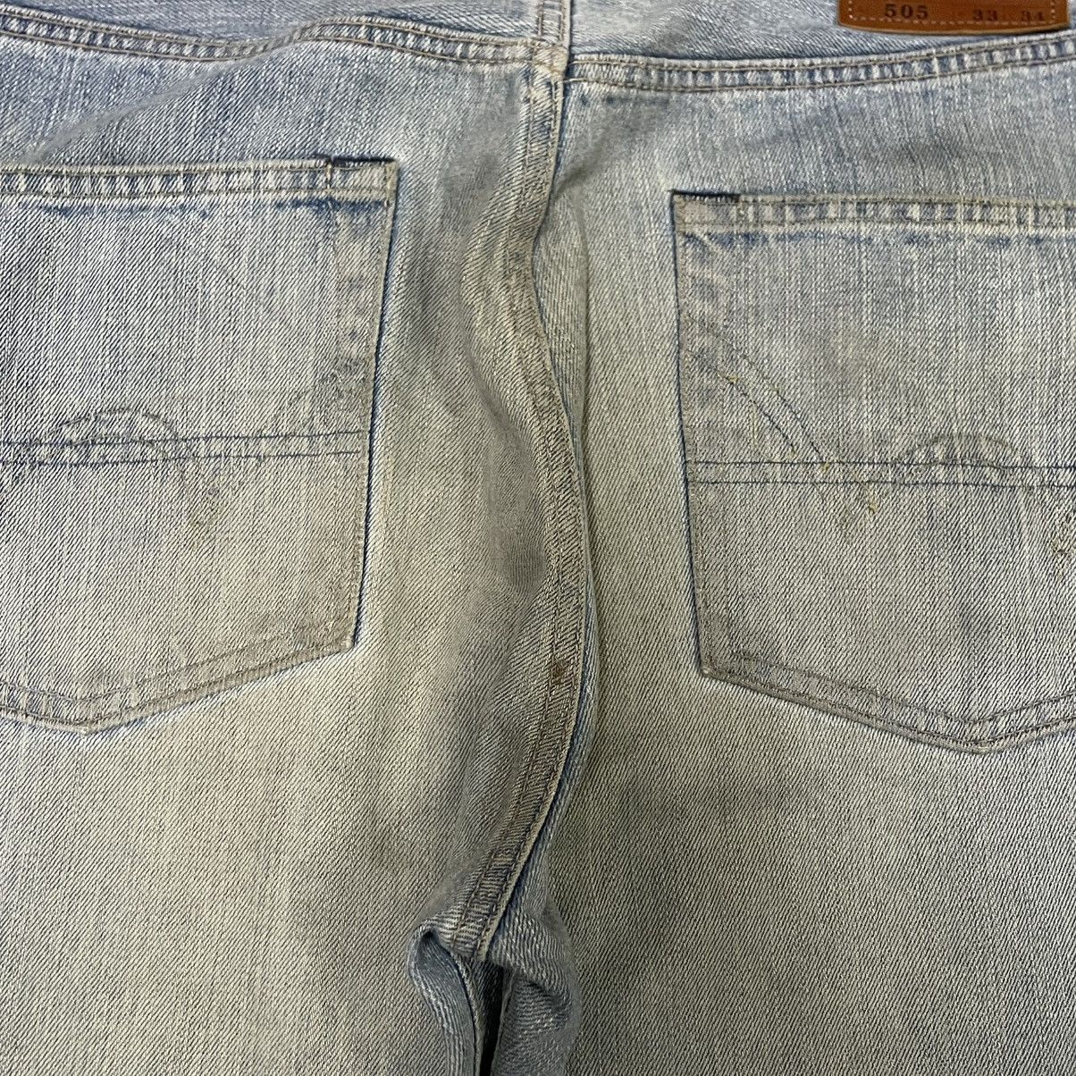 Edwin 🔥Edwin 505 Stoned Washed Ripped Distress Dirty Selvedge Jean Size US 35 - 12 Thumbnail