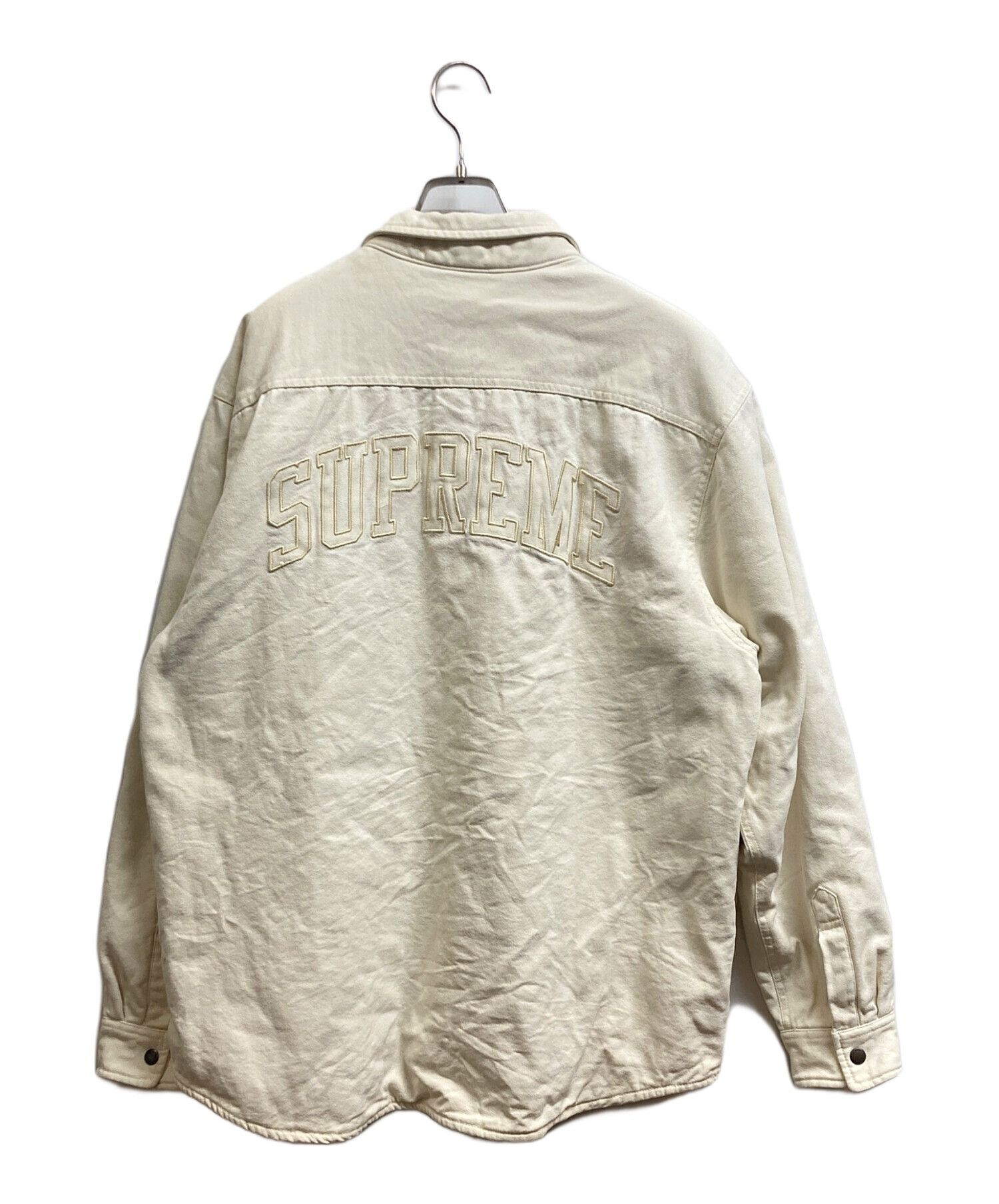 Supreme SUPREME 24FW Faux Shearling Lined Work Shirt Ivory Size XL
