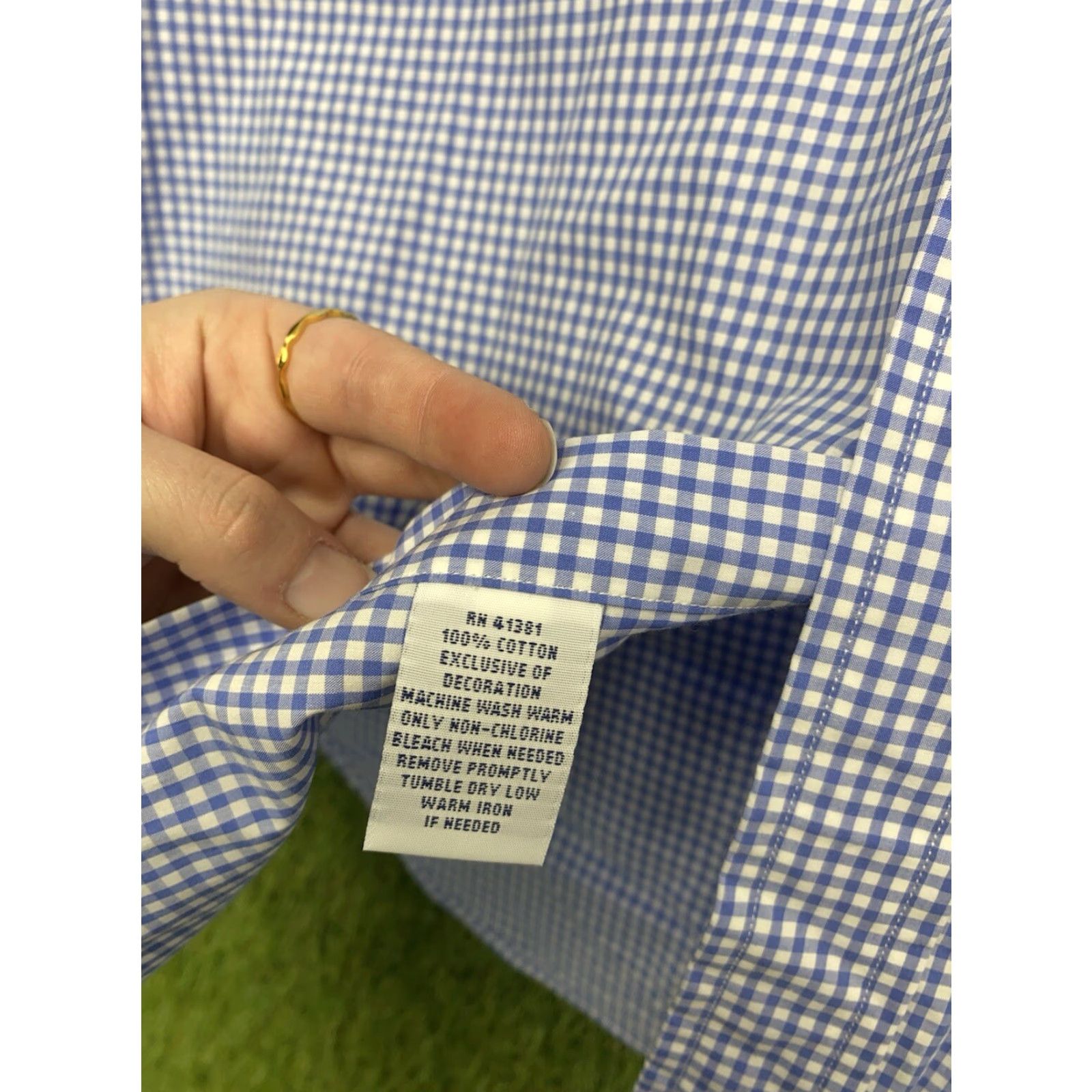 Ralph Lauren Ralph Lauren Shirt Mens Large Blue White Gingham Check Button-Down Polo Lauren Big Pony 2000s Casual Professional Womens? No. Size US L / EU 52-54 / 3 - 6 Thumbnail