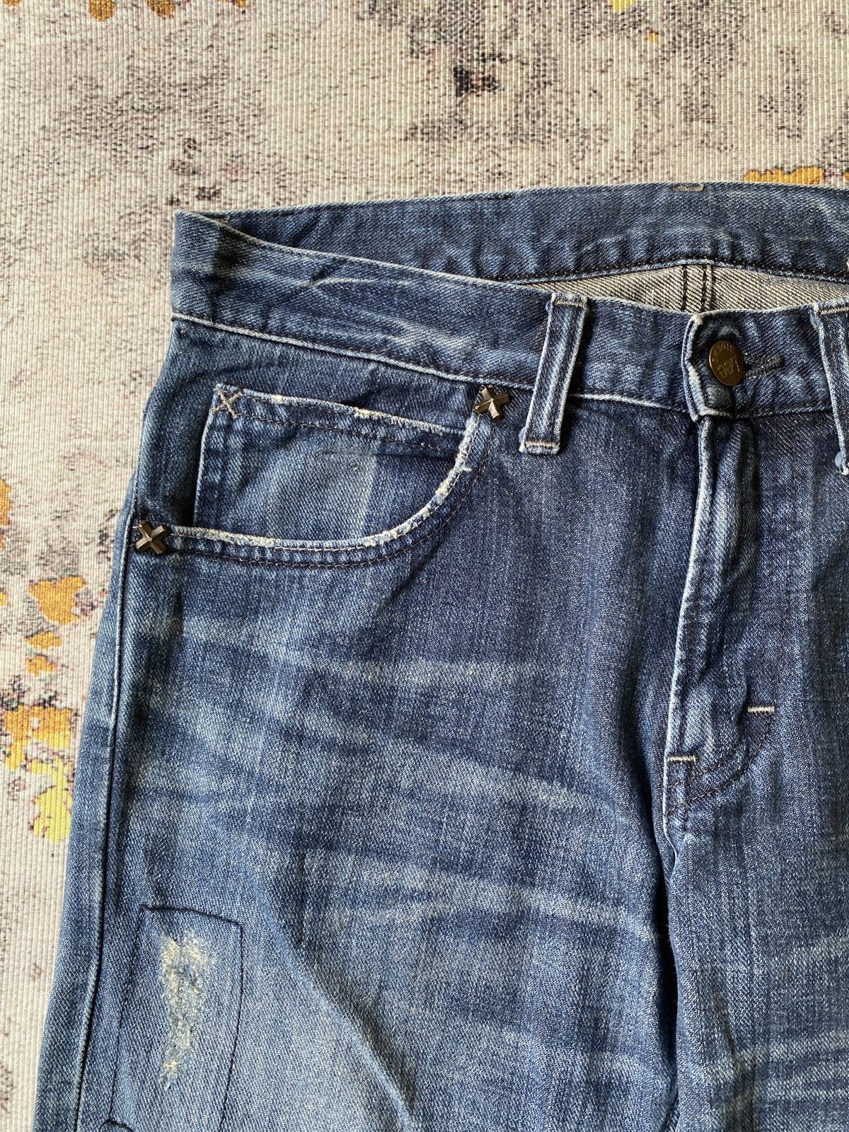 Japanese Brand Lee Distressed Flare Denim Size US 30 / EU 46 - 8 Thumbnail