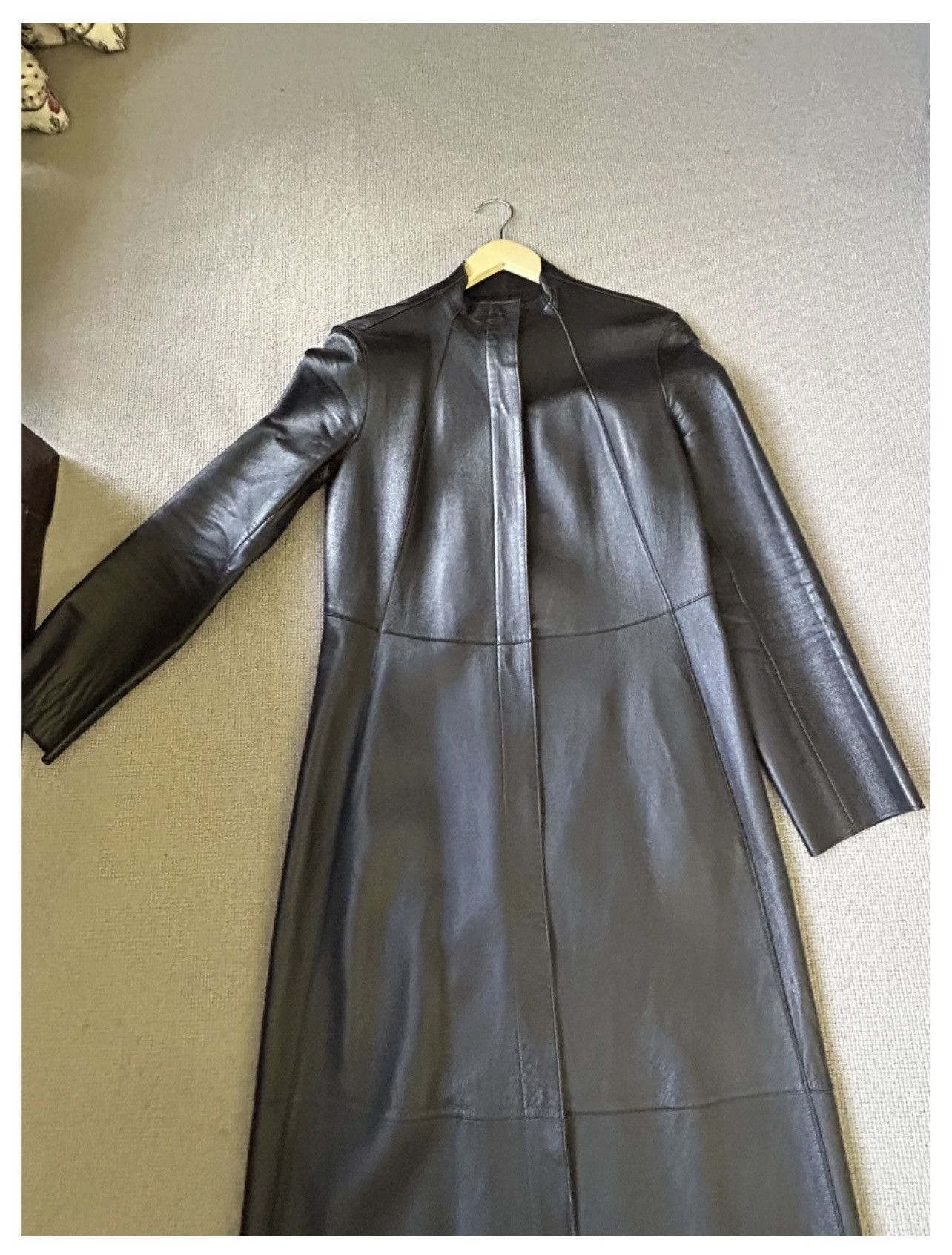Donna Karan Donna Karan Vintage Leather Coat Size S / US 4 / IT 40 - 6 Thumbnail