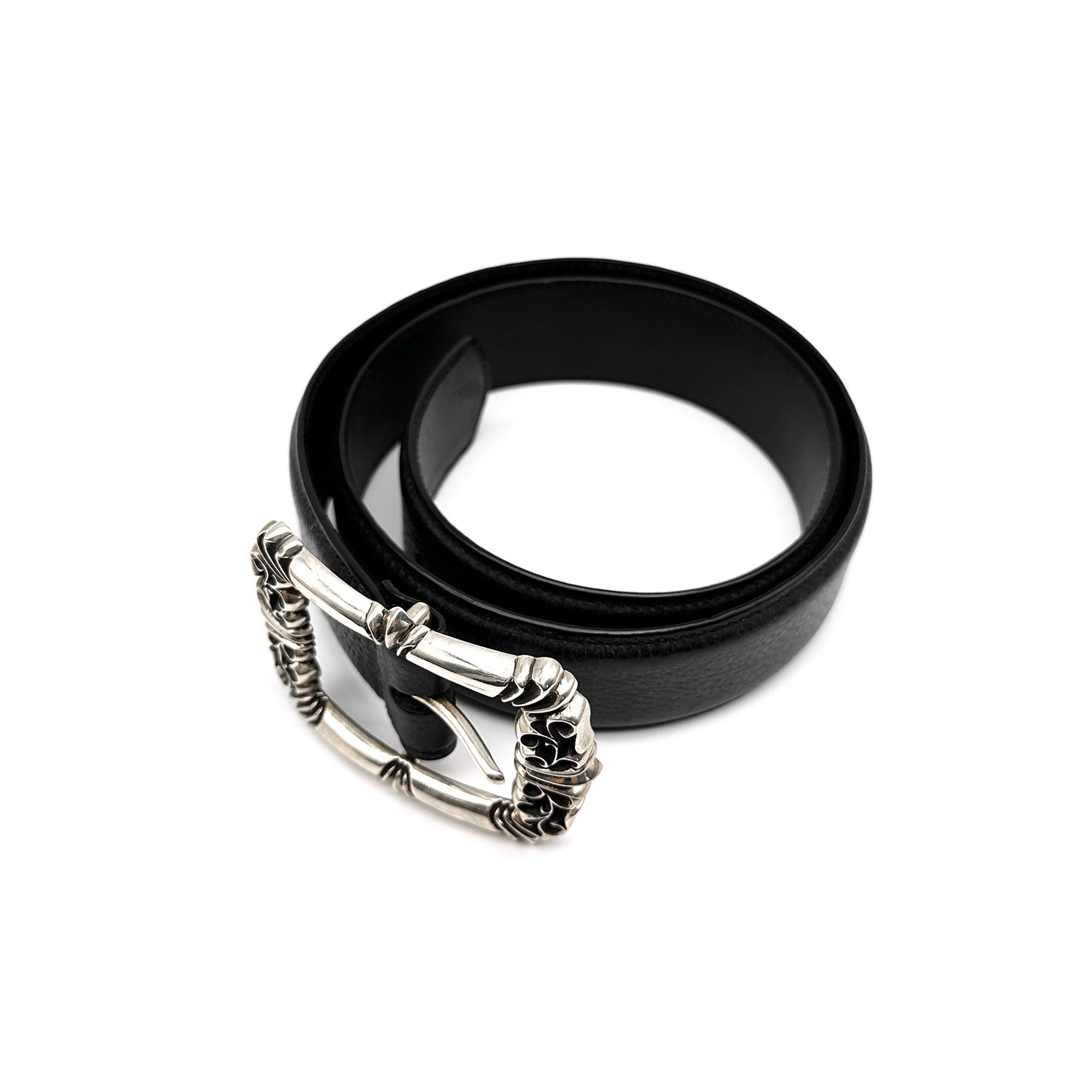 Chrome Hearts Chrome Hearts Black Leather Filigree Belt Size 32 - 3 Thumbnail