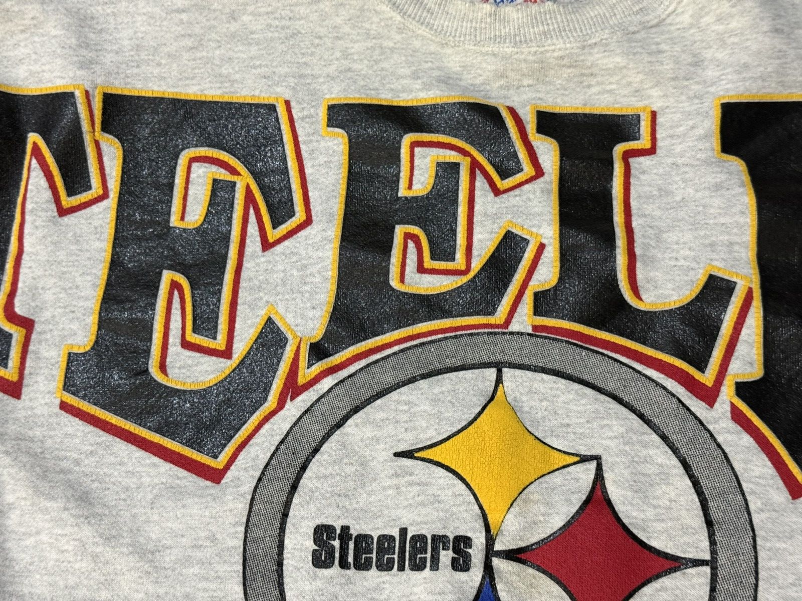 Vintage Vintage 90s NFL Pittsburgh Steelers 1996 Spellout Sweatshirt Size US XL / EU 56 / 4 - 4 Thumbnail