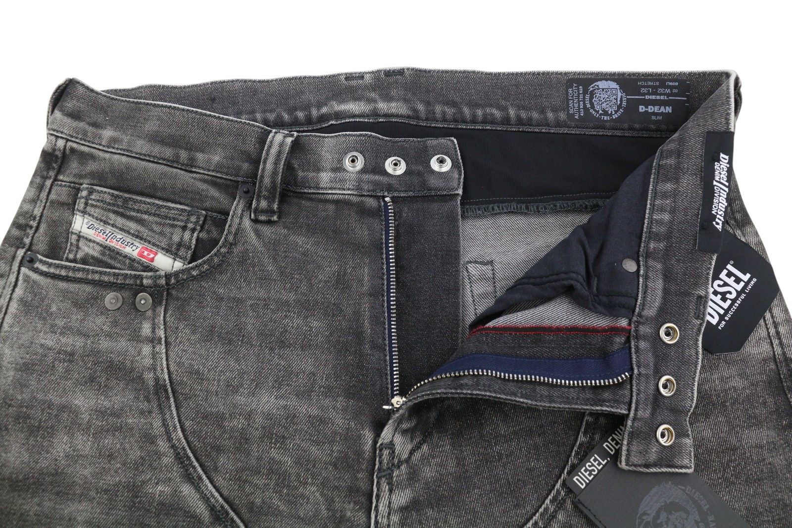 Diesel D-DEAN 009LI W32/L32 Black Faded Slim Stretch Jeans 86756 Size US 32 / EU 48 - 4 Thumbnail