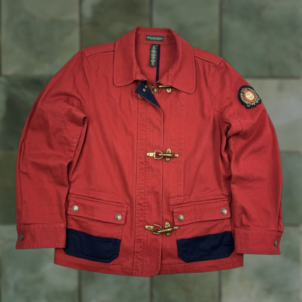 Vintage VINTAGE Lauren Jeans Co. Fireman Jacket Womens Large Red Zip 90s Classic Y2K Size 36" / US 14 / IT 50 - 1 Thumbnail