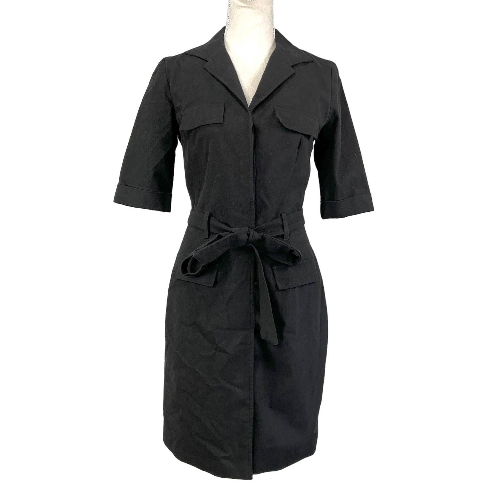 Other Amy Matto Belted Shirt Dress Black Mini Goth Size XS / US 0-2 / IT 36-38 - 1 Thumbnail