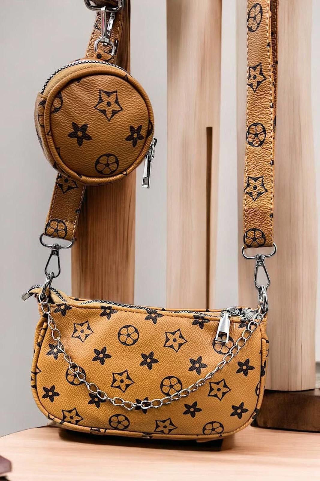 Other Khaki Star Printed Crossbody Purse Size ONE SIZE - 2 Thumbnail