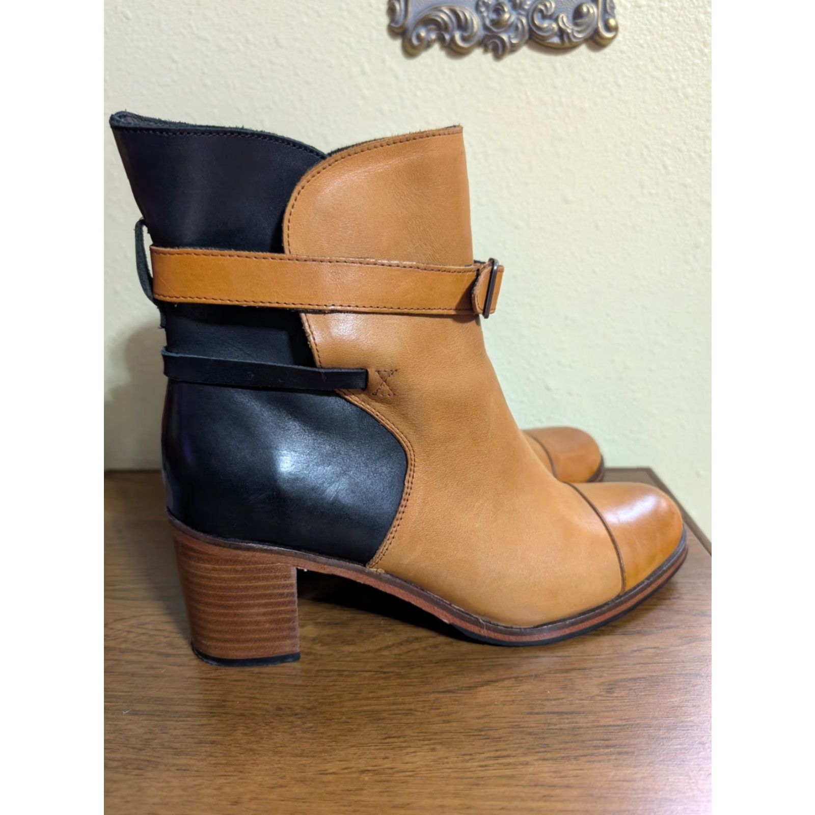 Vintage Wolverine 1000 Mile Bonny Leather Boots Classic Brown Black Samantha Pleet 8b Size US 8 / IT 38 - 4 Thumbnail