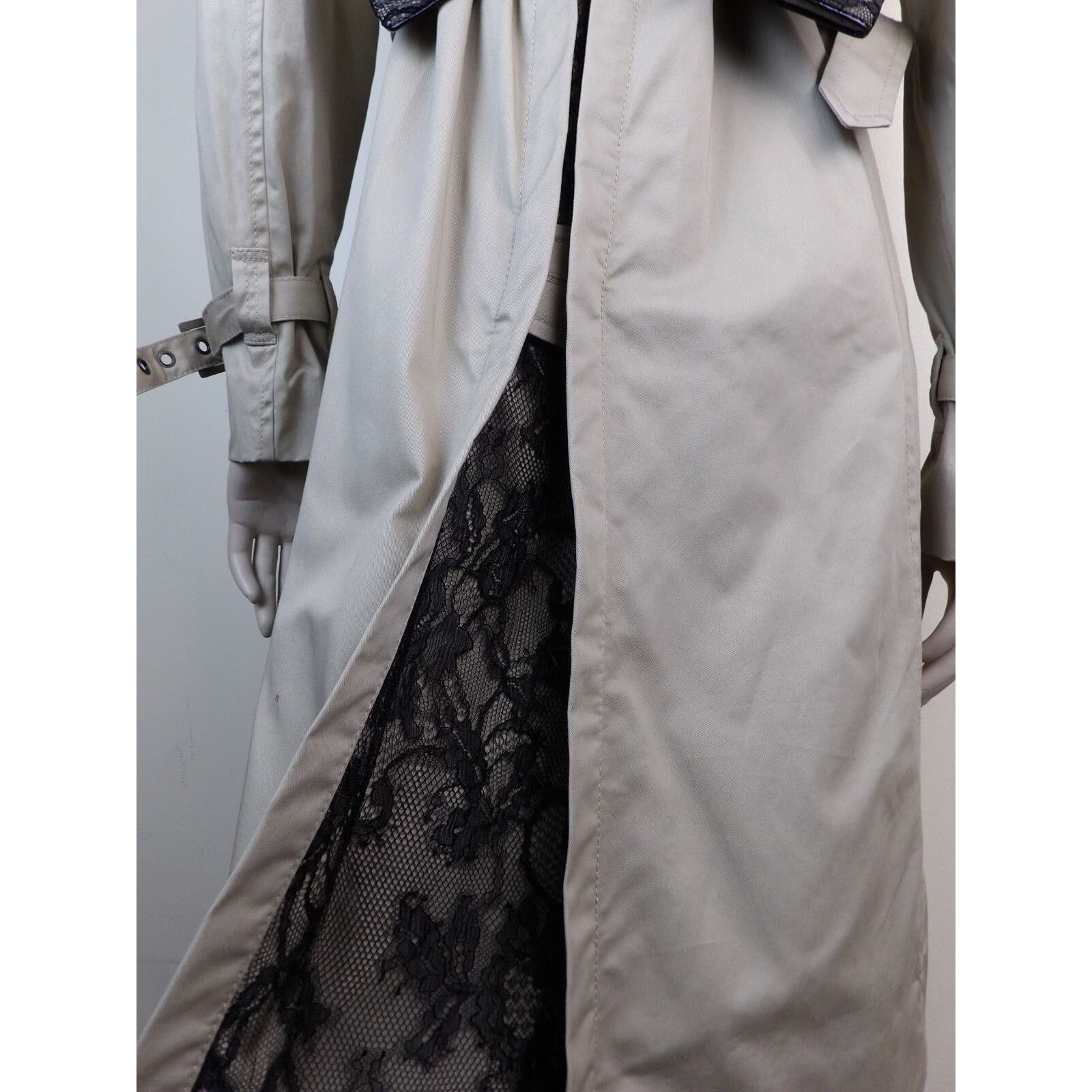 VALENTINO GRAY COTTON DOUBLE BREAST BOW COAT JACKET 42 $895