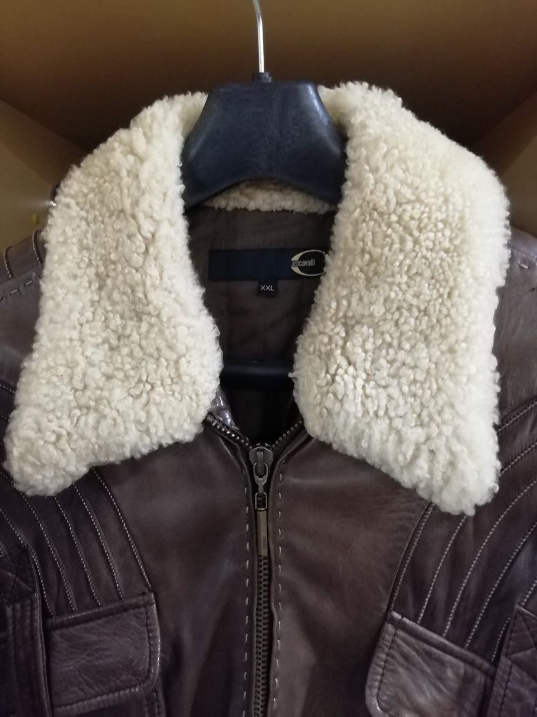 Just Cavalli Just Cavalli Aviator Leather Jacket Size US XL / EU 56 / 4 - 4 Thumbnail