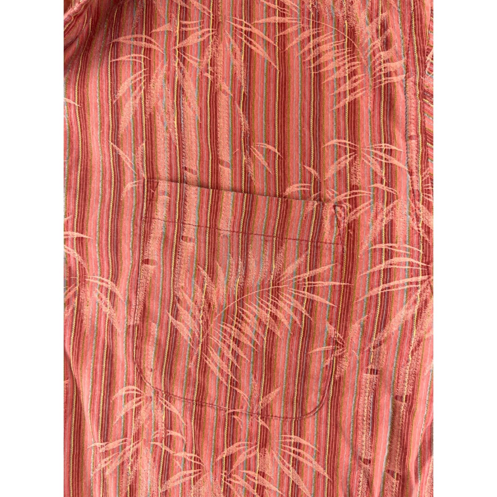 Tommy Bahama Tommy Bahama Shirt Men Large Red Bamboo Stripe Hawaiian Button Up Pocket Beach Size US L / EU 52-54 / 3 - 6 Thumbnail
