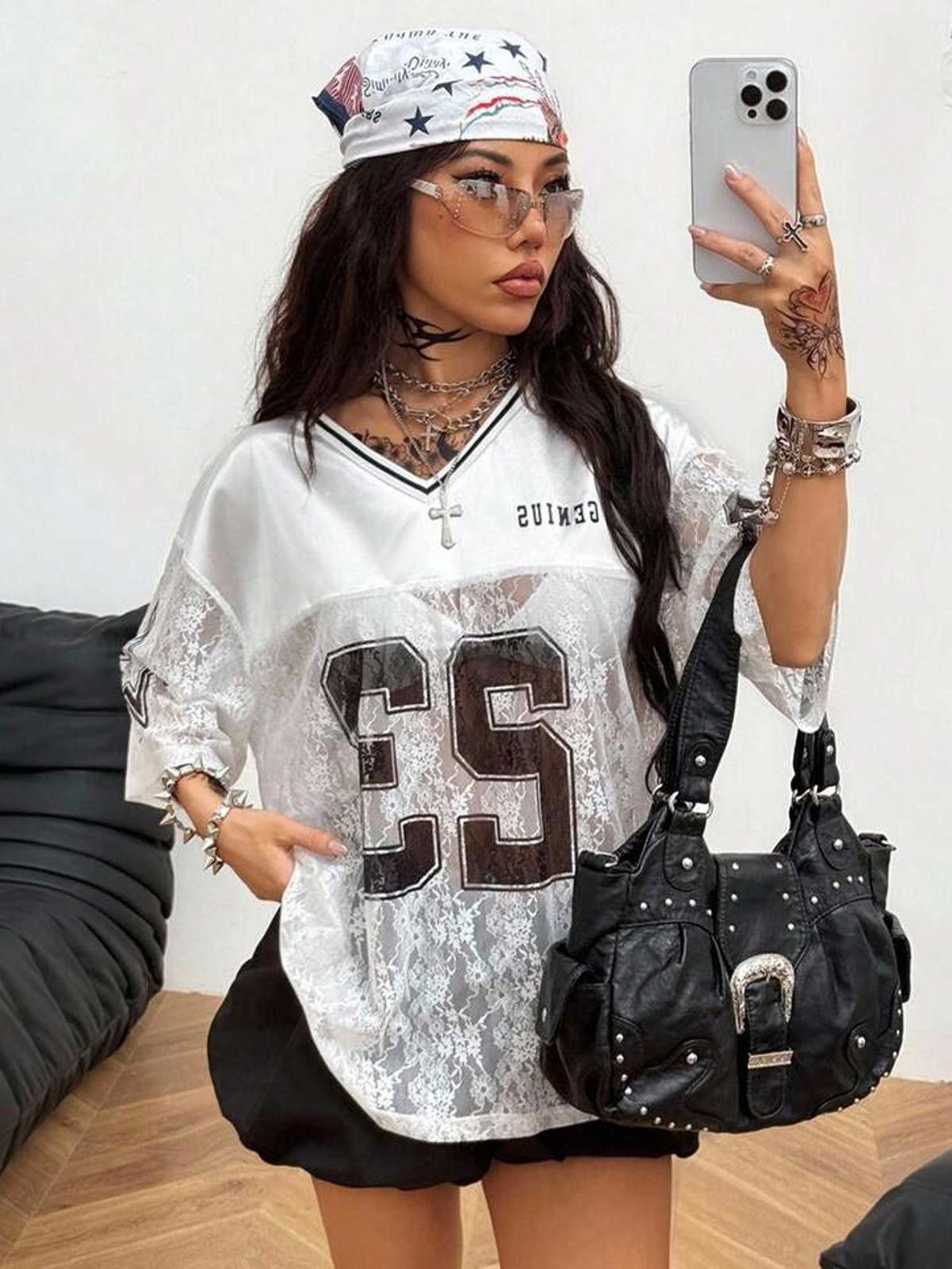 Other Genius 23 Lace Top Sexy Jersey Size ONE SIZE - 6 Thumbnail