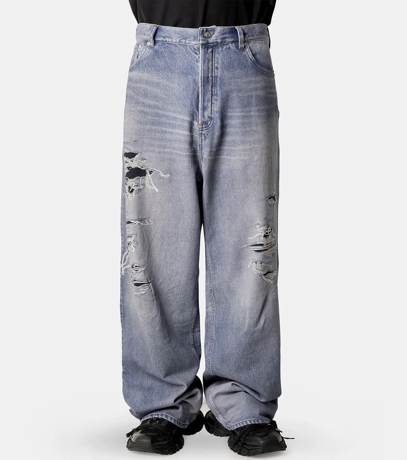 Balenciaga Balenciaga denim trompe l'oeil sweatpants / joggers Size US 34 / EU 50 - 1 Thumbnail