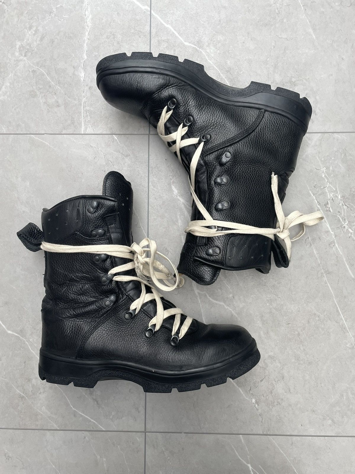 Vintage 1970s Vintage Military Black Leather Combat Boots Size US 10 / EU 43 - 5 Thumbnail