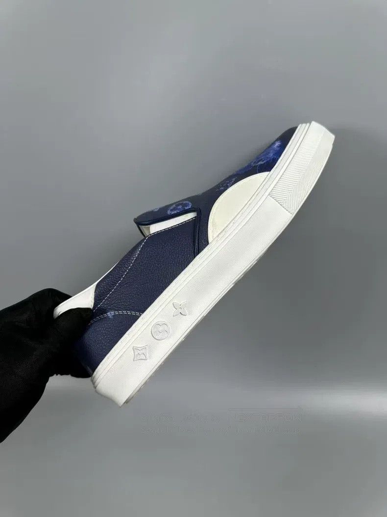 Louis Vuitton Louis Vuitton Ink-wash white and blue one-step casual shoe Size US 7 / EU 40 - 6 Thumbnail