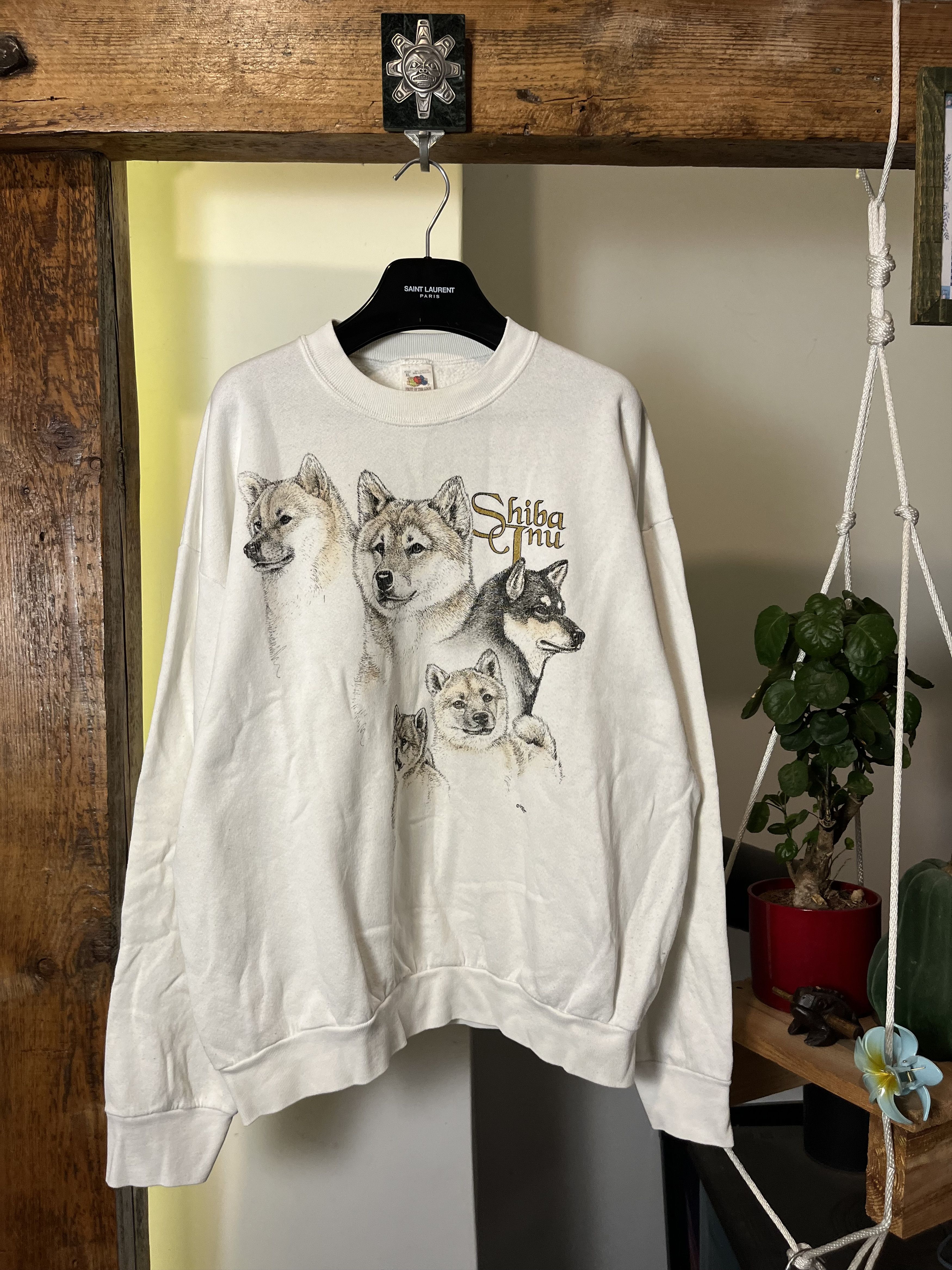 Japanese Brand × Vintage 90s Shiba Inu Japanese Dog Art Animal Made in USA Size US XL / EU 56 / 4 - 1 Thumbnail