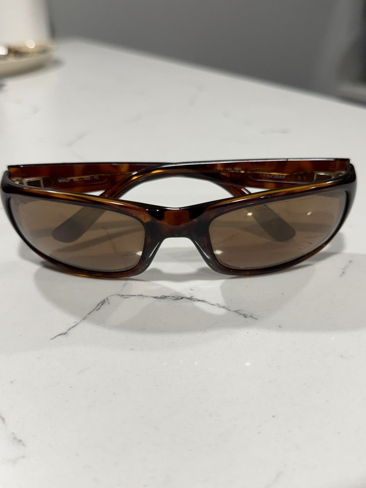 Maui Jim Vintage Maui Jim Stingray MJ-103-10 Y2K Wrap Sunglasses Size ONE SIZE - 12 Thumbnail