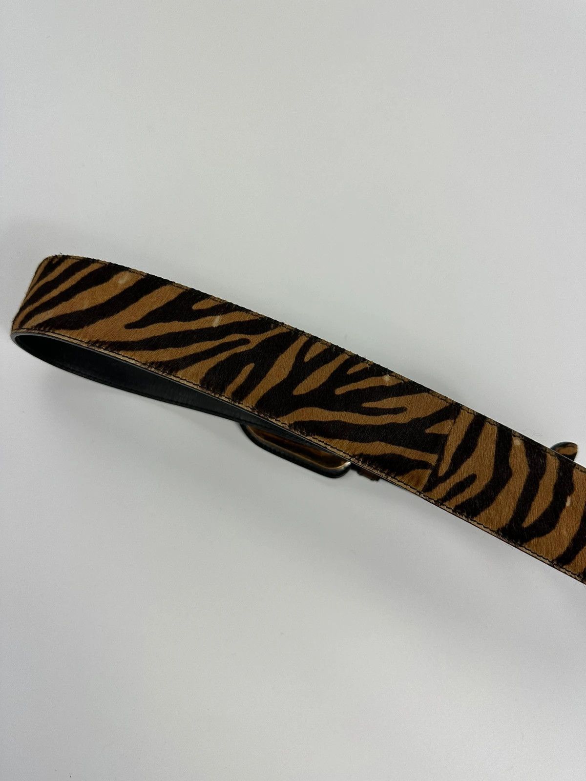 Prada Prada SS2011 Zebra Fur Brown Belt Size 34 - 6 Thumbnail