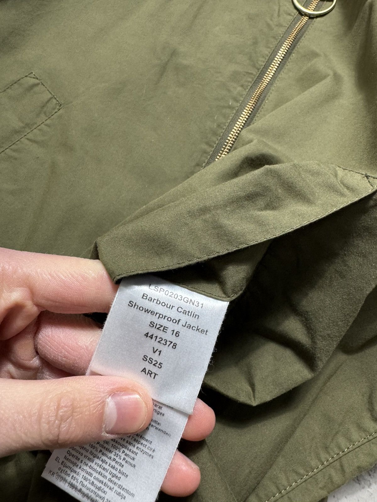 Barbour Barbour Women’s Caltin Showerproof Jacket Size UK 16 Size XL / US 12-14 / IT 48-50 - 10 Thumbnail
