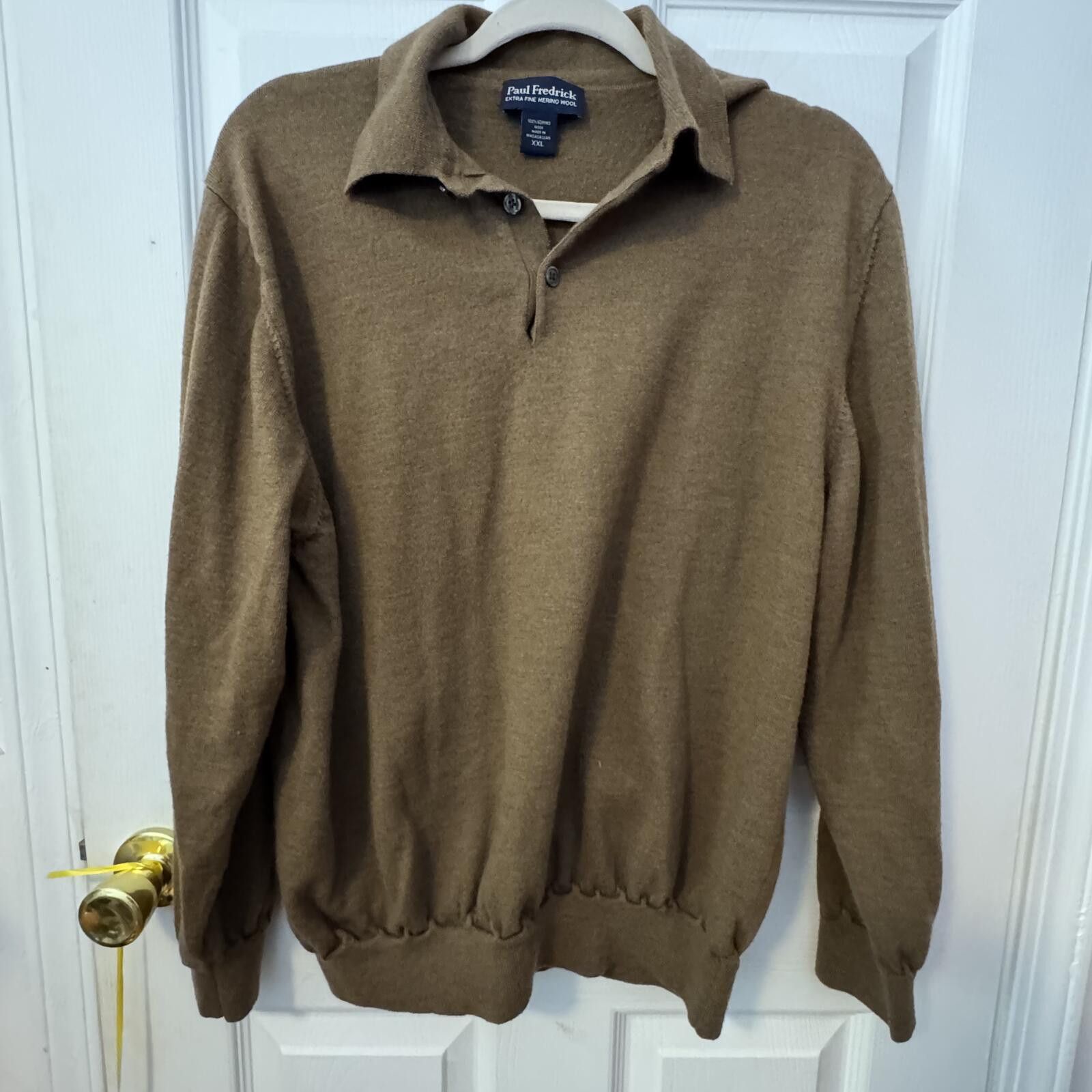 Paul Fredrick Paul Fredrick Extra Fine Merino Wool Sweater XXL Brown Size US XXL / EU 58 / 5 - 1 Thumbnail