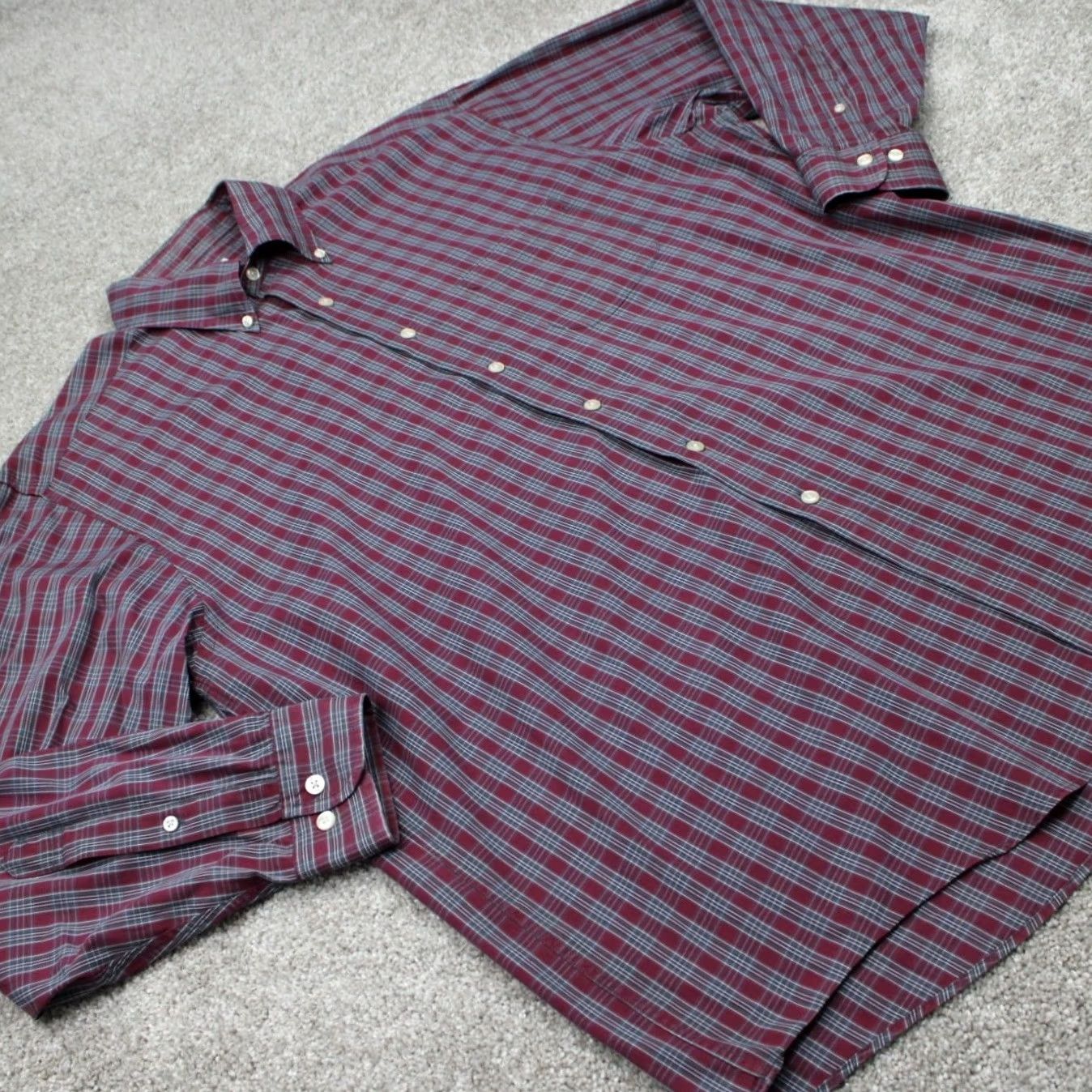 Brooks Brothers Brooks Brothers Button-Up Shirt Mens Large Red/Gray 100% Cotton Long Sleeve Button-Down Size US L / EU 52-54 / 3 - 7 Thumbnail