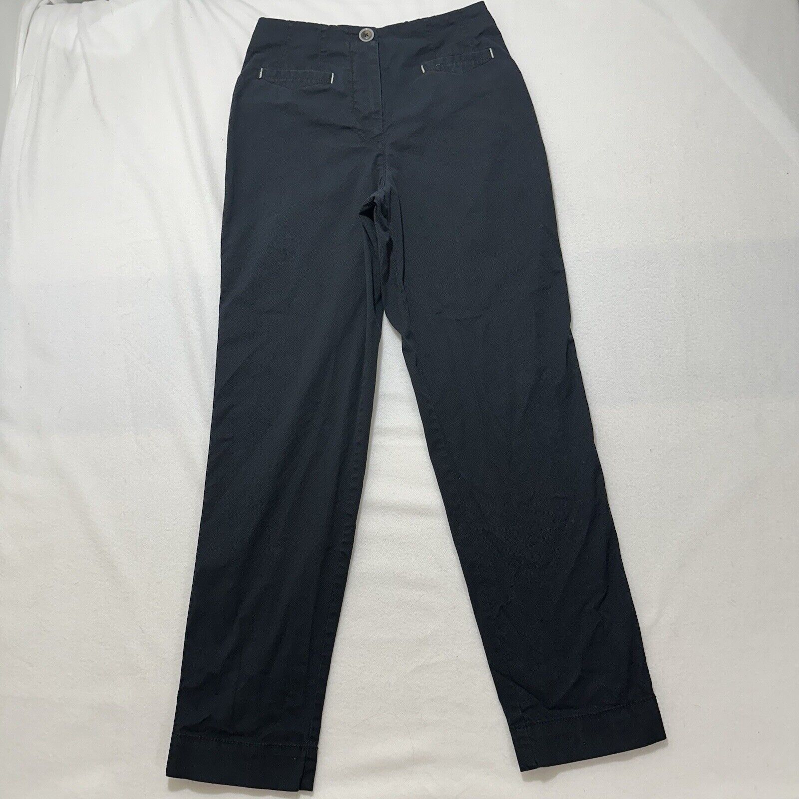 Anthropologie Maeve 2 Black High Rise Flat Front Chino Pants (25x27) Size 26" / US 2 / IT 38 - 1 Thumbnail