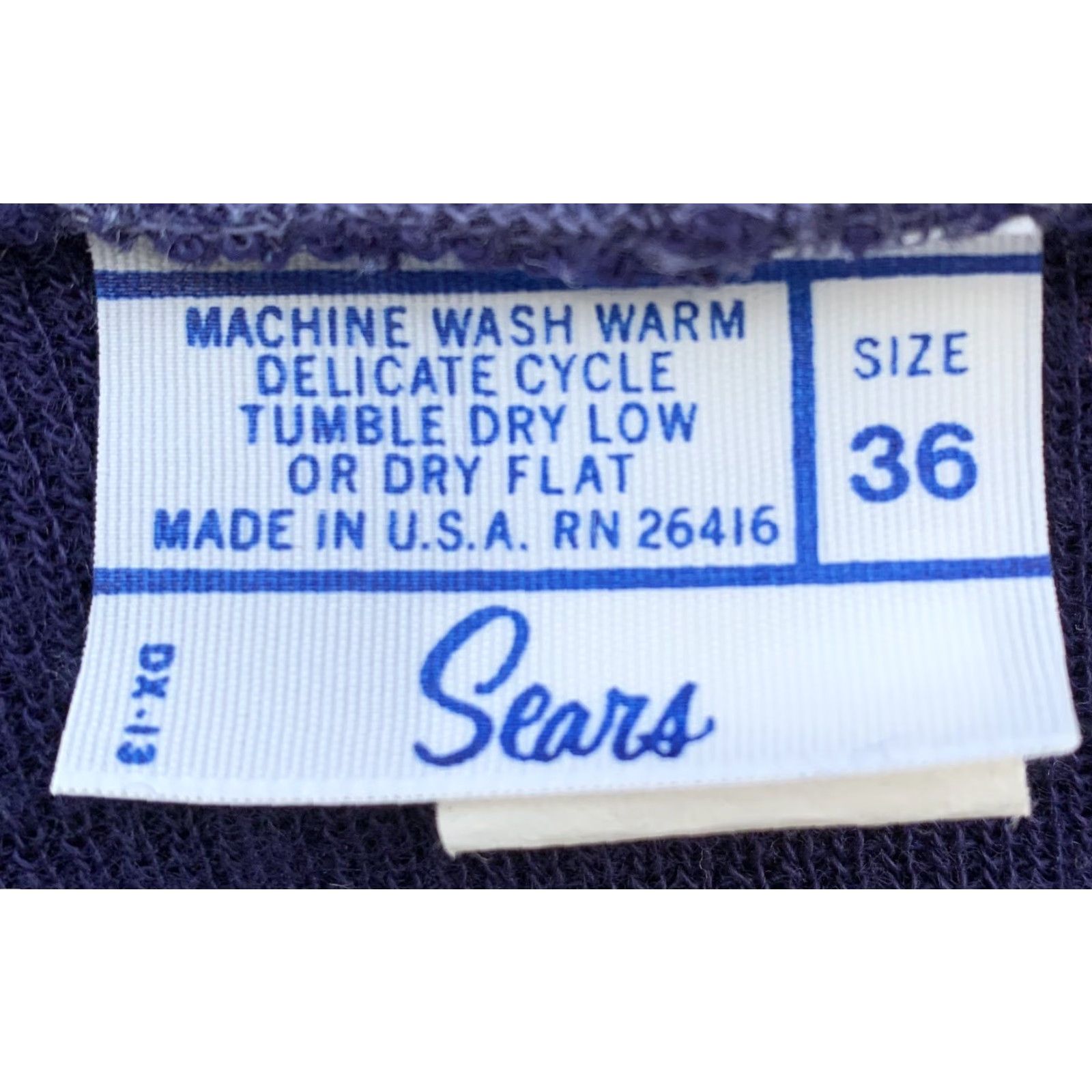 Sears VINTAGE Sears Turtleneck 100% Acrylic Navy Blue Size 36 1970s/80s Women's? Size XS / US 0-2 / IT 36-38 - 6 Thumbnail