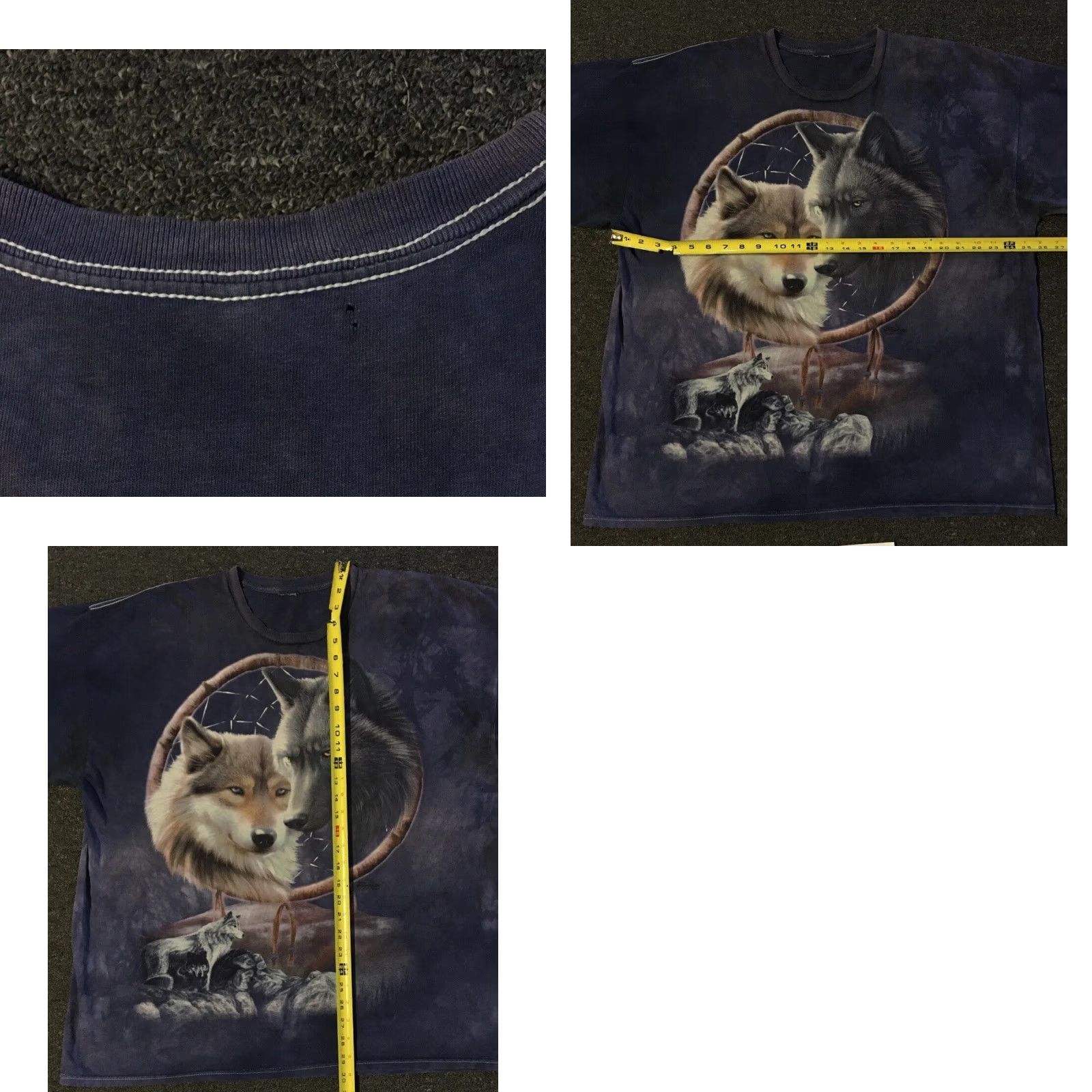 Vintage Vtg The Mountain Faded Wolf Tie Dye Shirt XXL Animal Nature Grunge Native 90s Size US XXL / EU 58 / 5 - 9 Thumbnail