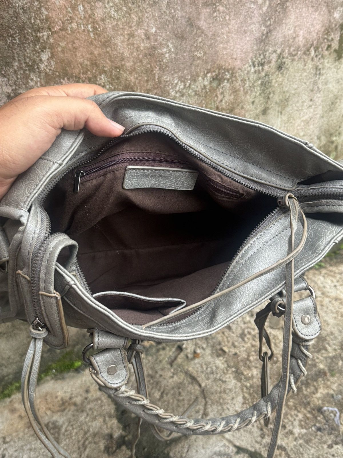 Vintage Leather City Bags Grey Vintage Size ONE SIZE - 6 Thumbnail