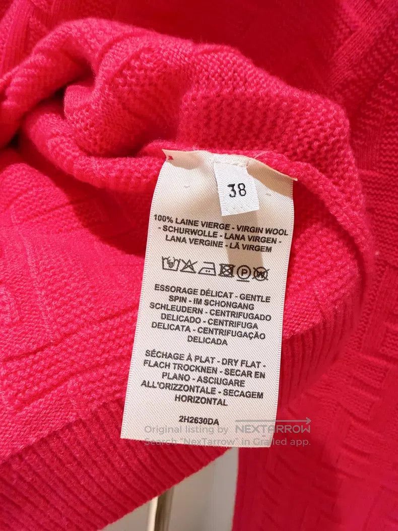 Hermes Hermes Rose Pink H Logo Jacquard Knit Sweater Size XS / US 0-2 / IT 36-38 - 8 Thumbnail