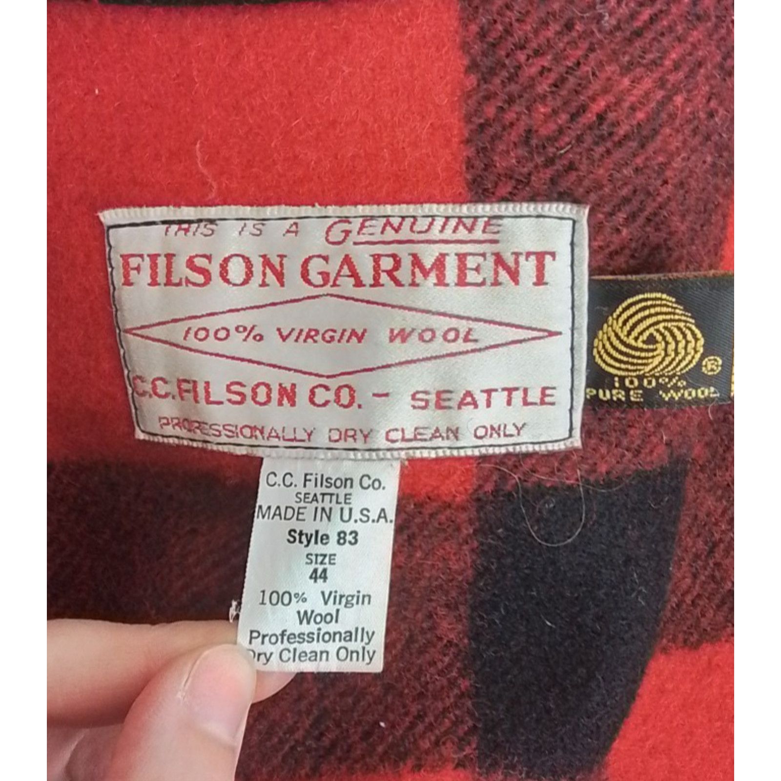 Filson C.C. Filson Mackinaw Jacket Men's XL (44) Red Buffalo Plaid Size US XL / EU 56 / 4 - 10 Thumbnail